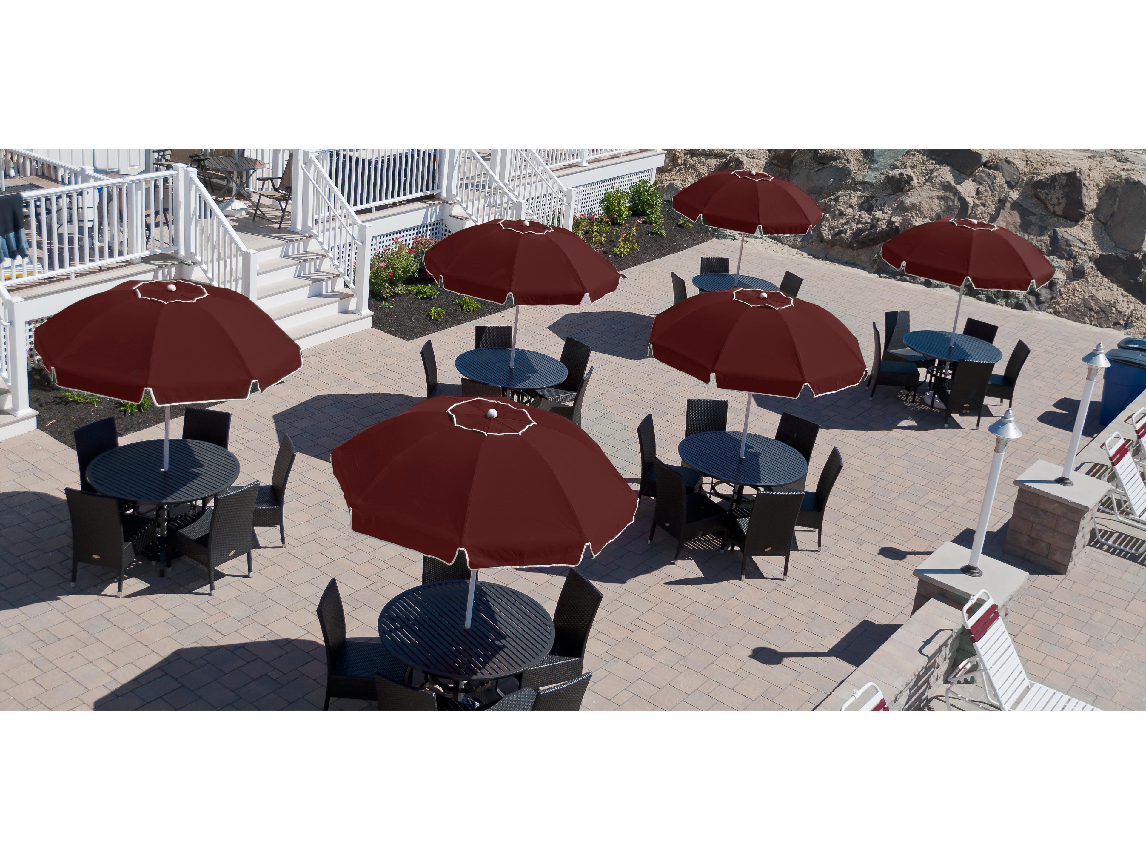 Frankford Quick Ship Catalina Fiberglass 7.5 Foot Octagon Manual Lift Outdoor Patio Umbrella