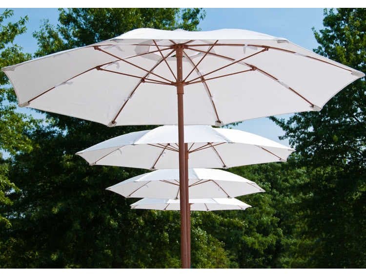 Frankford Catalina Custom Fiberglass 7.5 Foot Octagon Manual Lift Patio Umbrella