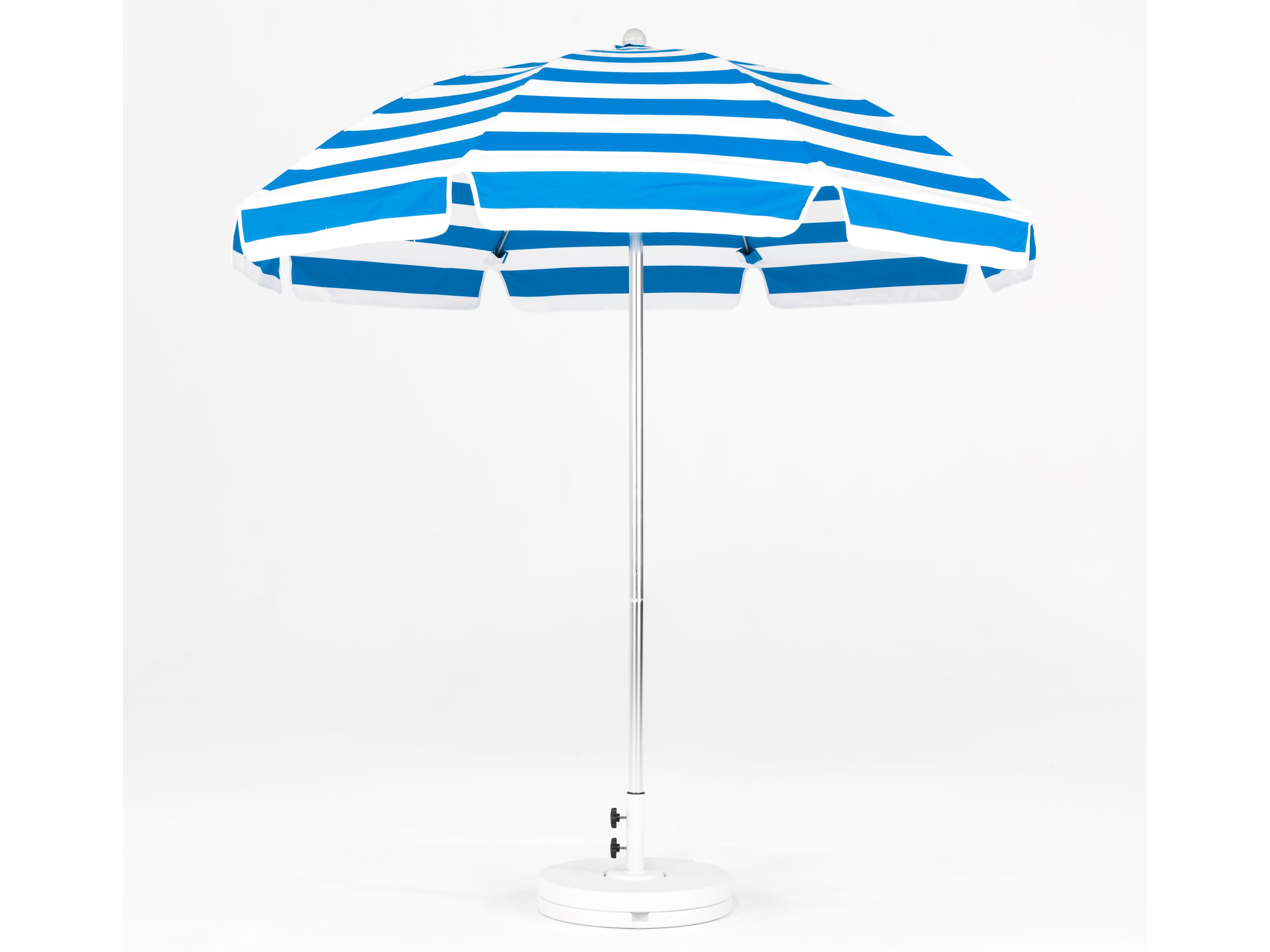 Frankford Catalina Fiberglass 7.5 Foot Octagon Manual Lift Outdoor Umbrella - Special Order Striped Fabric