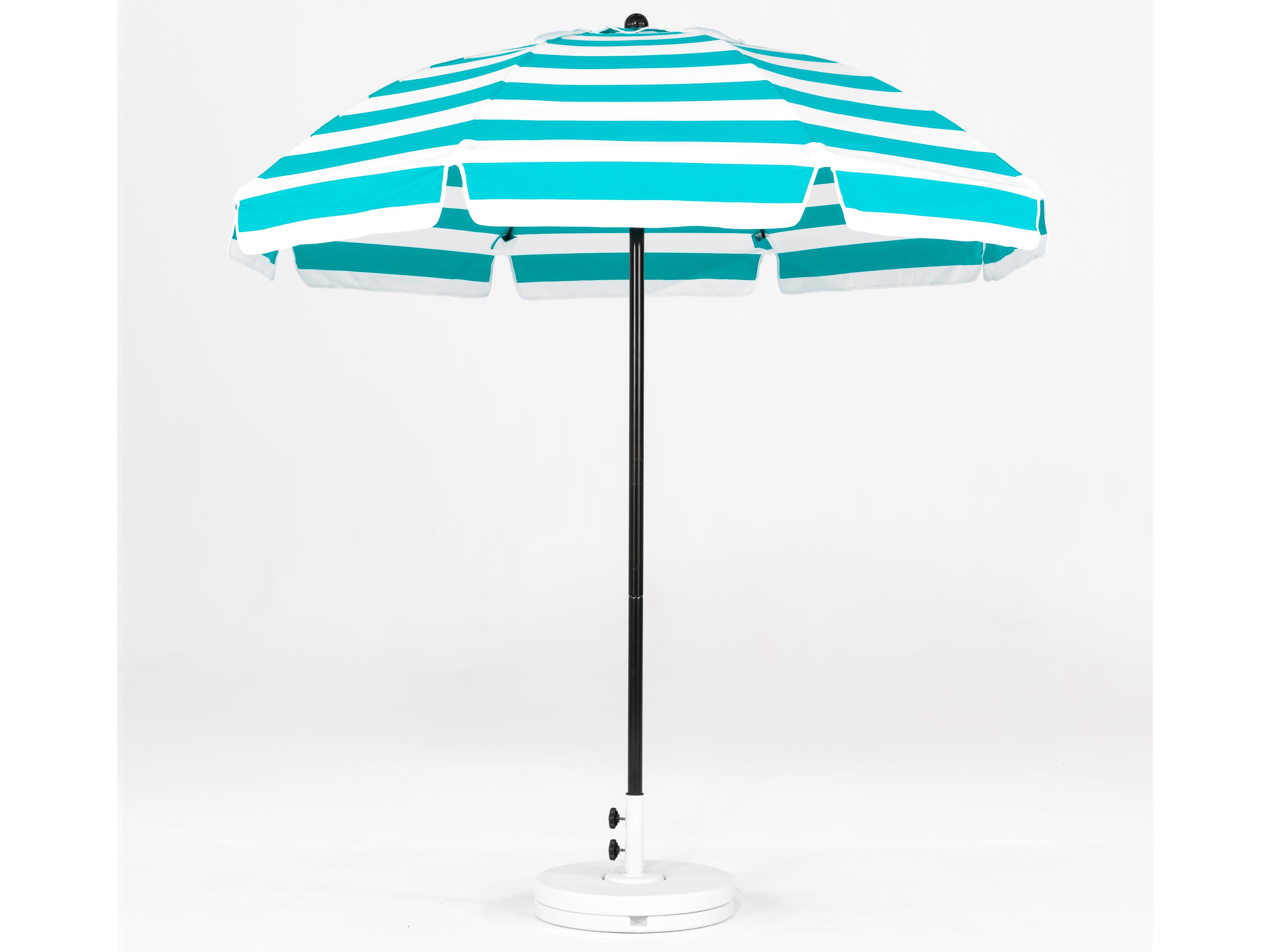 Frankford Catalina Fiberglass 7.5 Foot Octagon Manual Lift Outdoor Umbrella - Special Order Striped Fabric