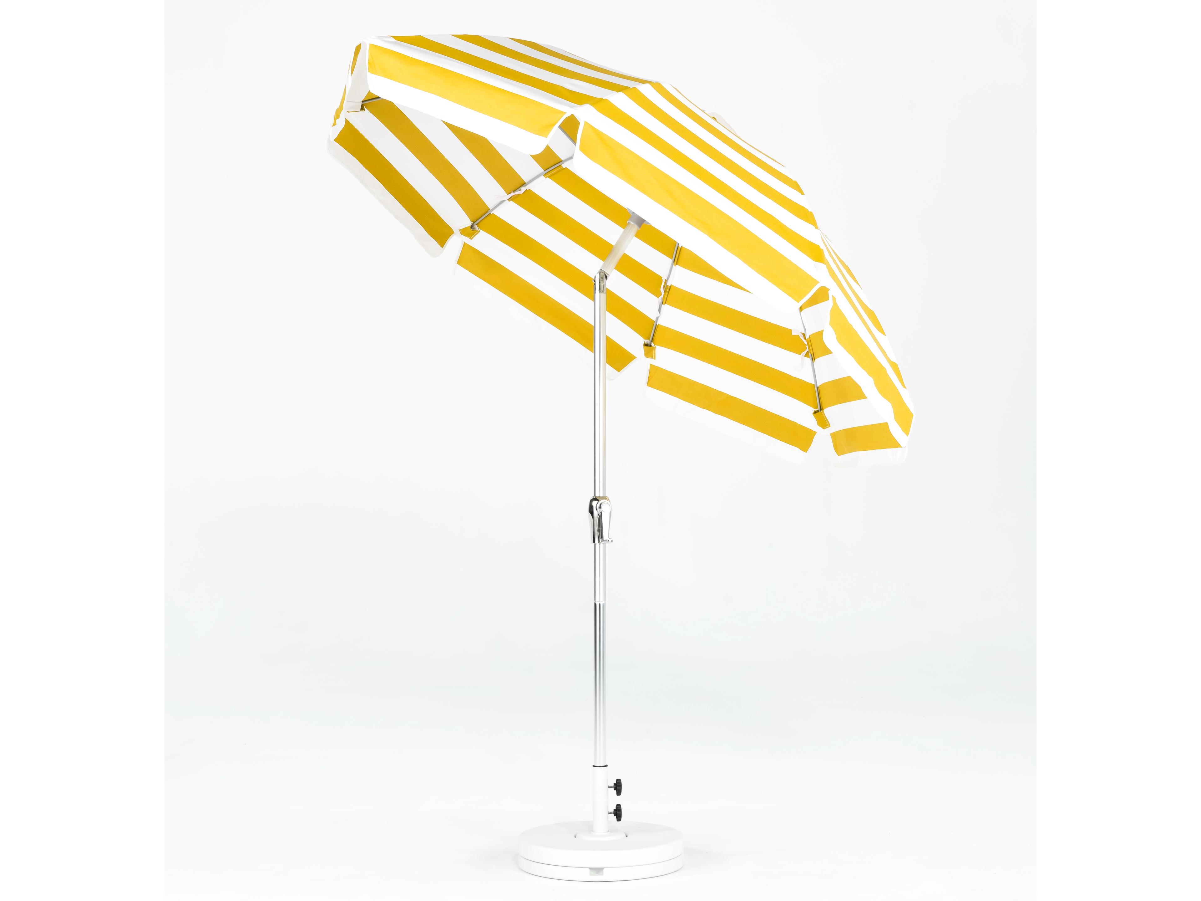 Frankford Catalina Fiberglass 7.5 Foot Octagon Crank Tilt Outdoor Umbrella - Special Order Striped Fabric