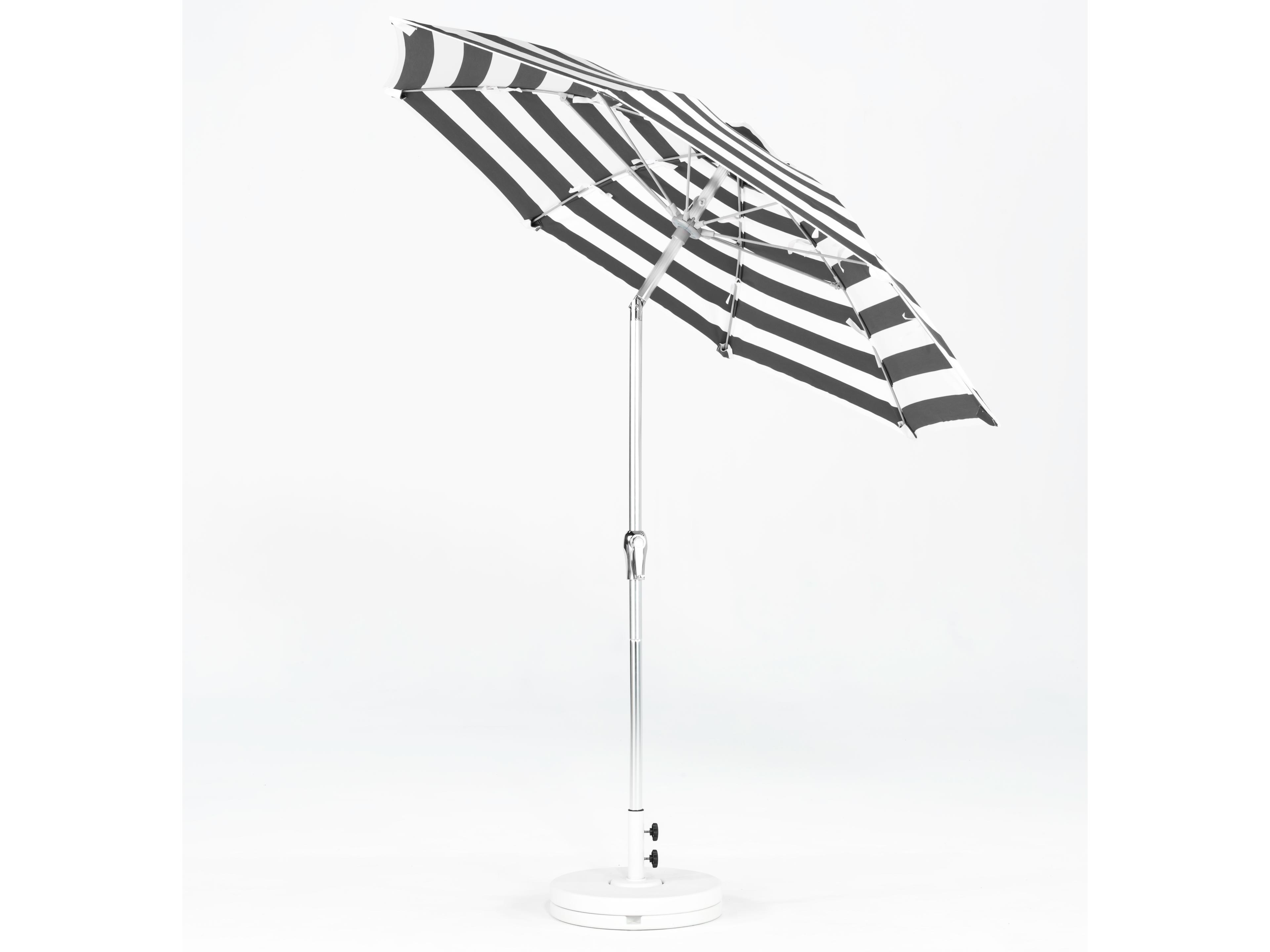 Frankford Catalina Fiberglass 7.5 Foot Octagon Crank Tilt Outdoor Umbrella - Special Order Striped Fabric
