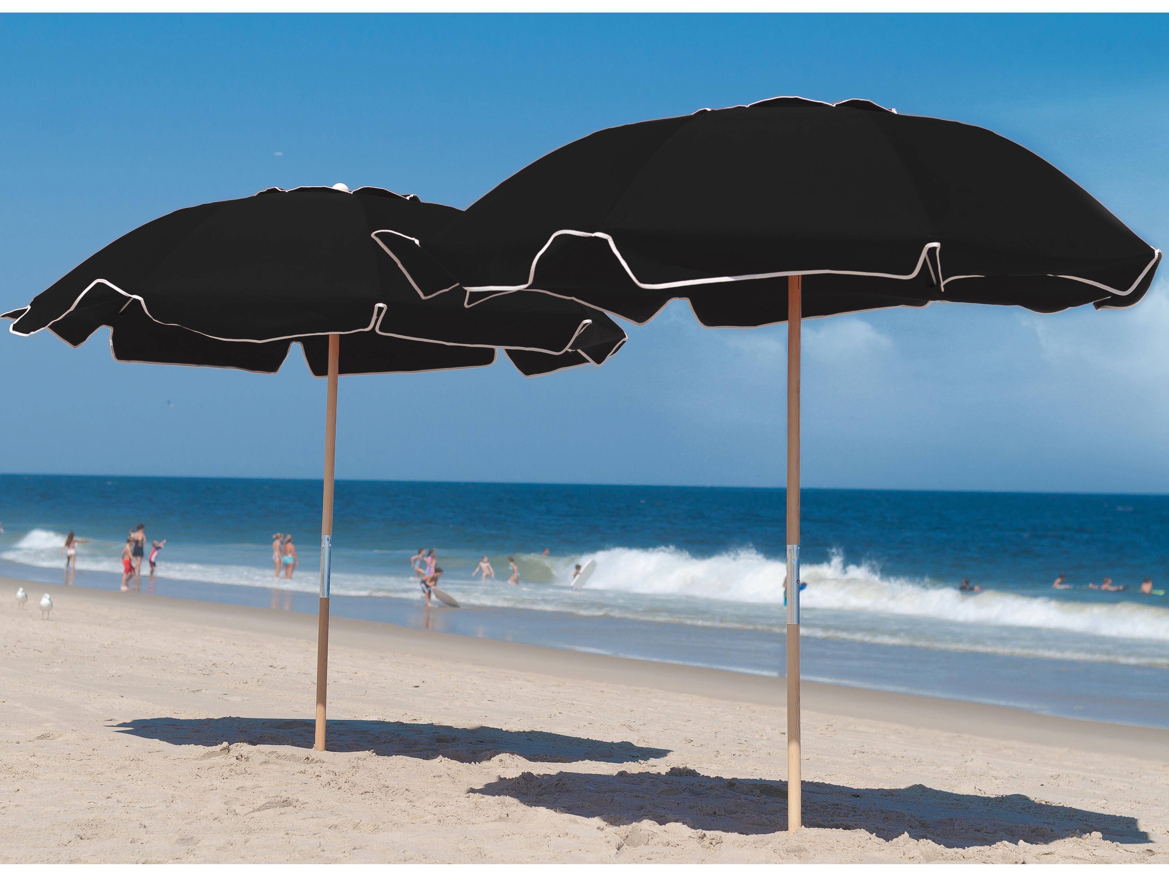 Frankford Quick Ship Avalon Fiberglass Beach 7.5 Foot Octagon Manual Lift Outdoor Patio Umbrella