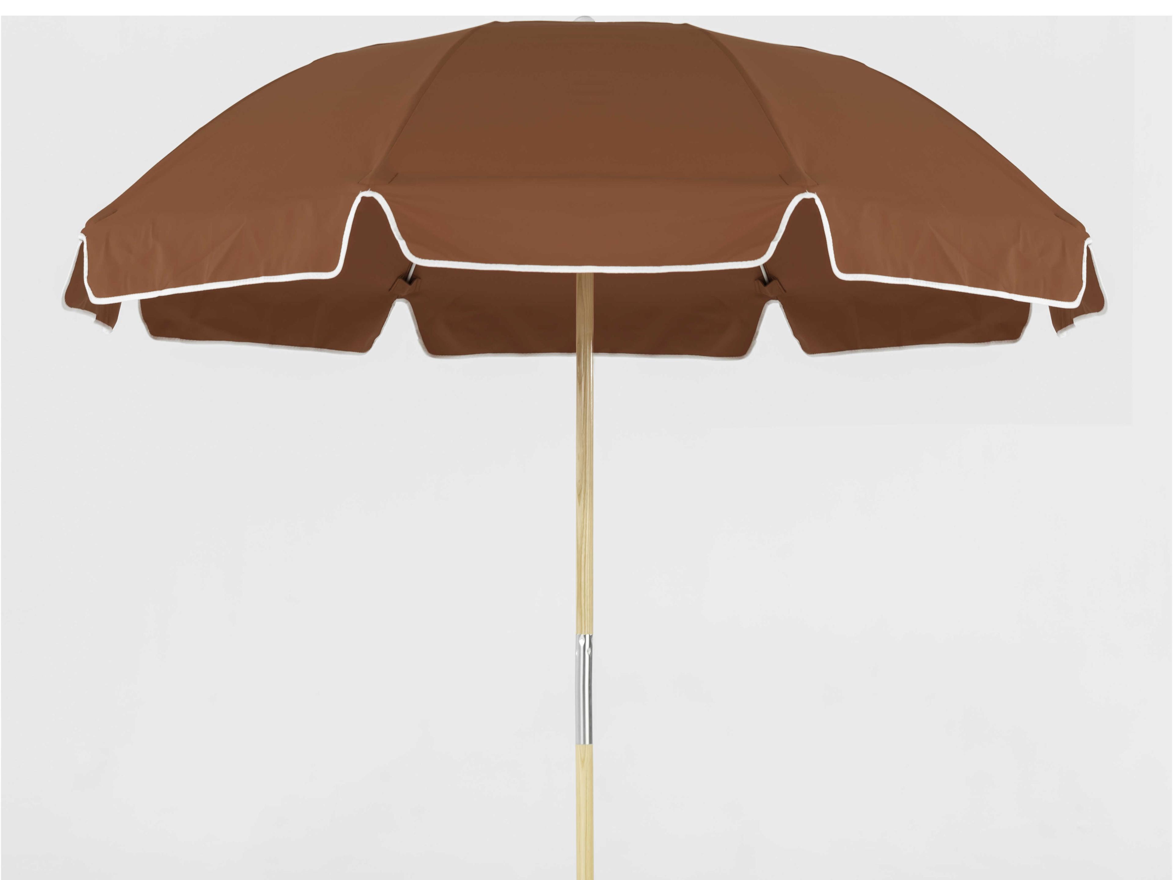 Frankford Avalon Custom Fiberglass Beach 7.5 Foot Octagon Manual Lift Patio Umbrella