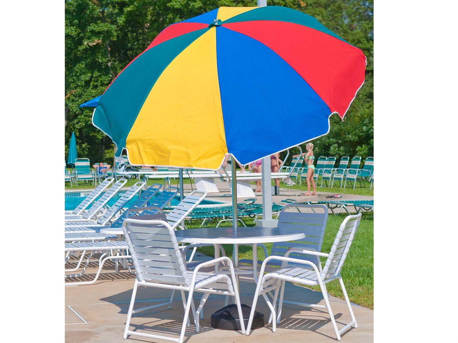 Frankford Quick Ship Laurel Steel Silver Anodized 7.5 Foot Octagon Auto Tilt Outdoor Patio Umbrella