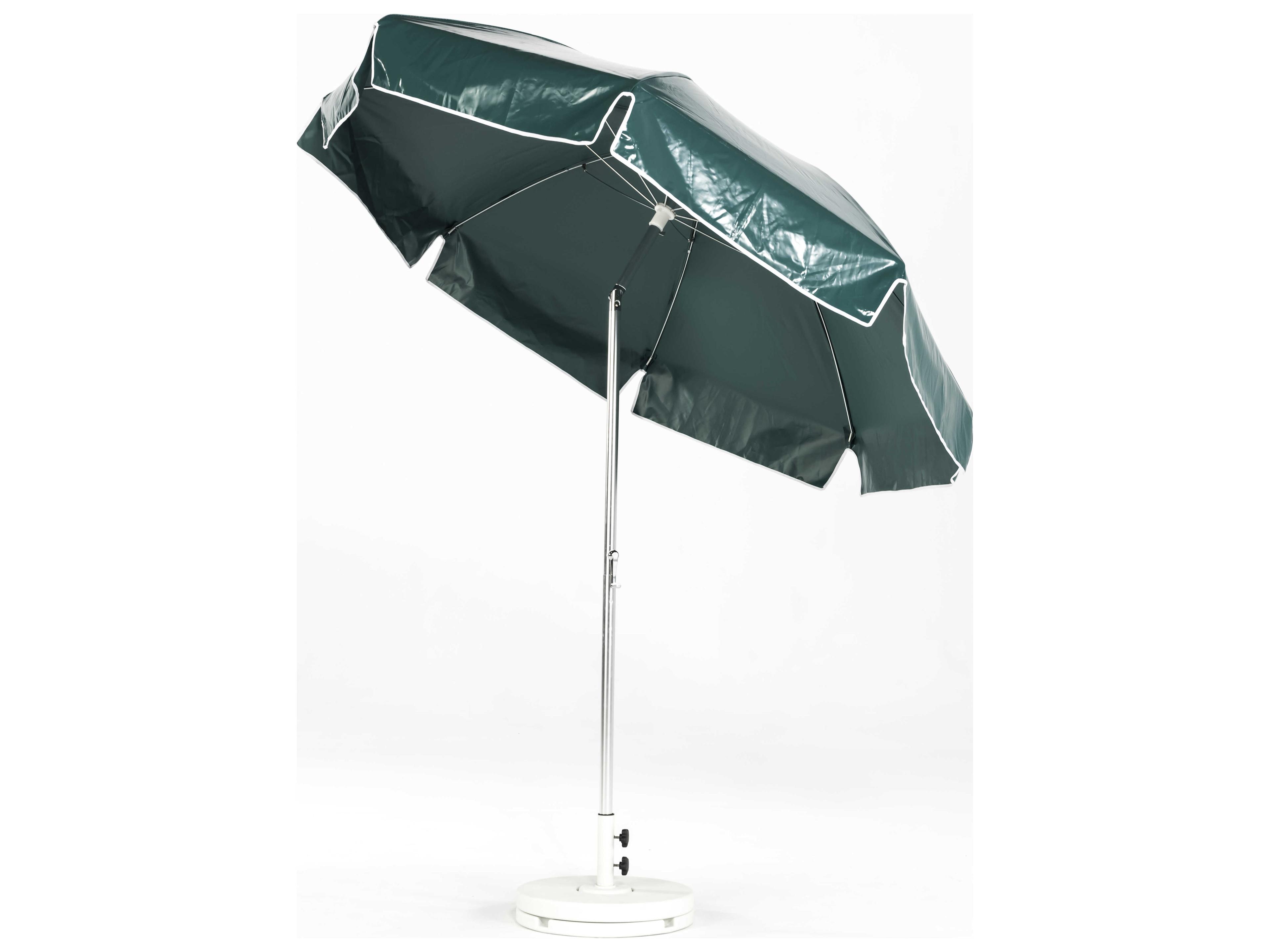 Frankford Quick Ship Laurel Steel Silver Anodized 7.5 Foot Octagon Crank Tilt Outdoor Umbrella