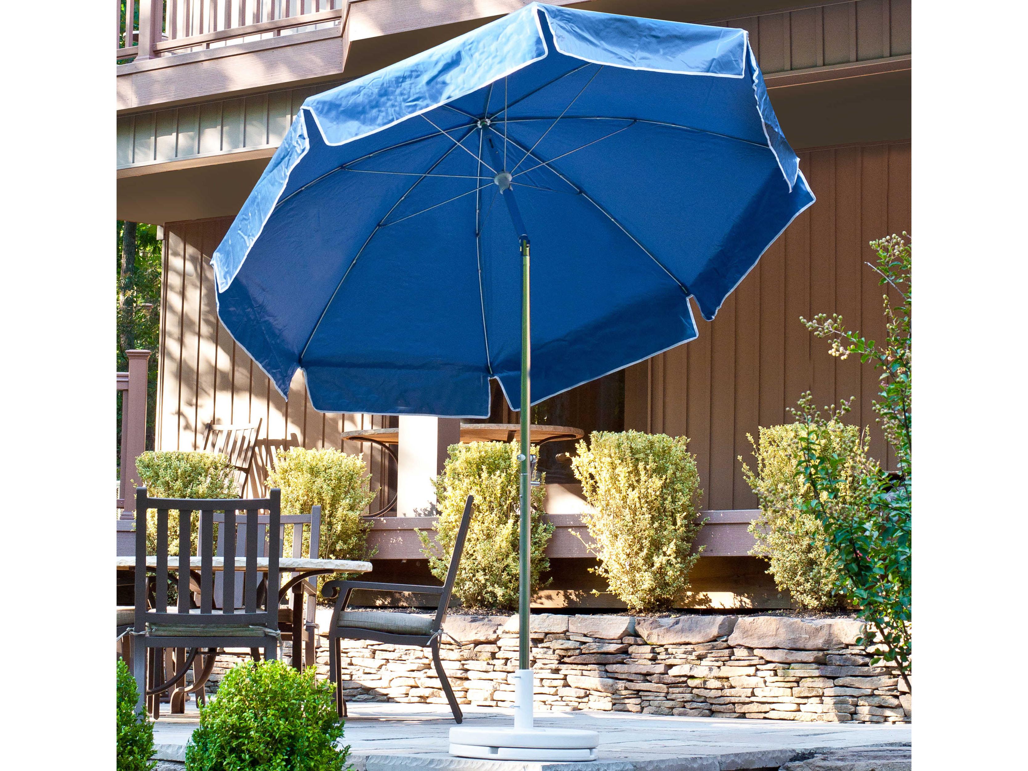 Frankford Laurel Custom Steel Silver Anodized 7.5 Foot Octagon Crank Tilt Outdoor Patio Umbrella