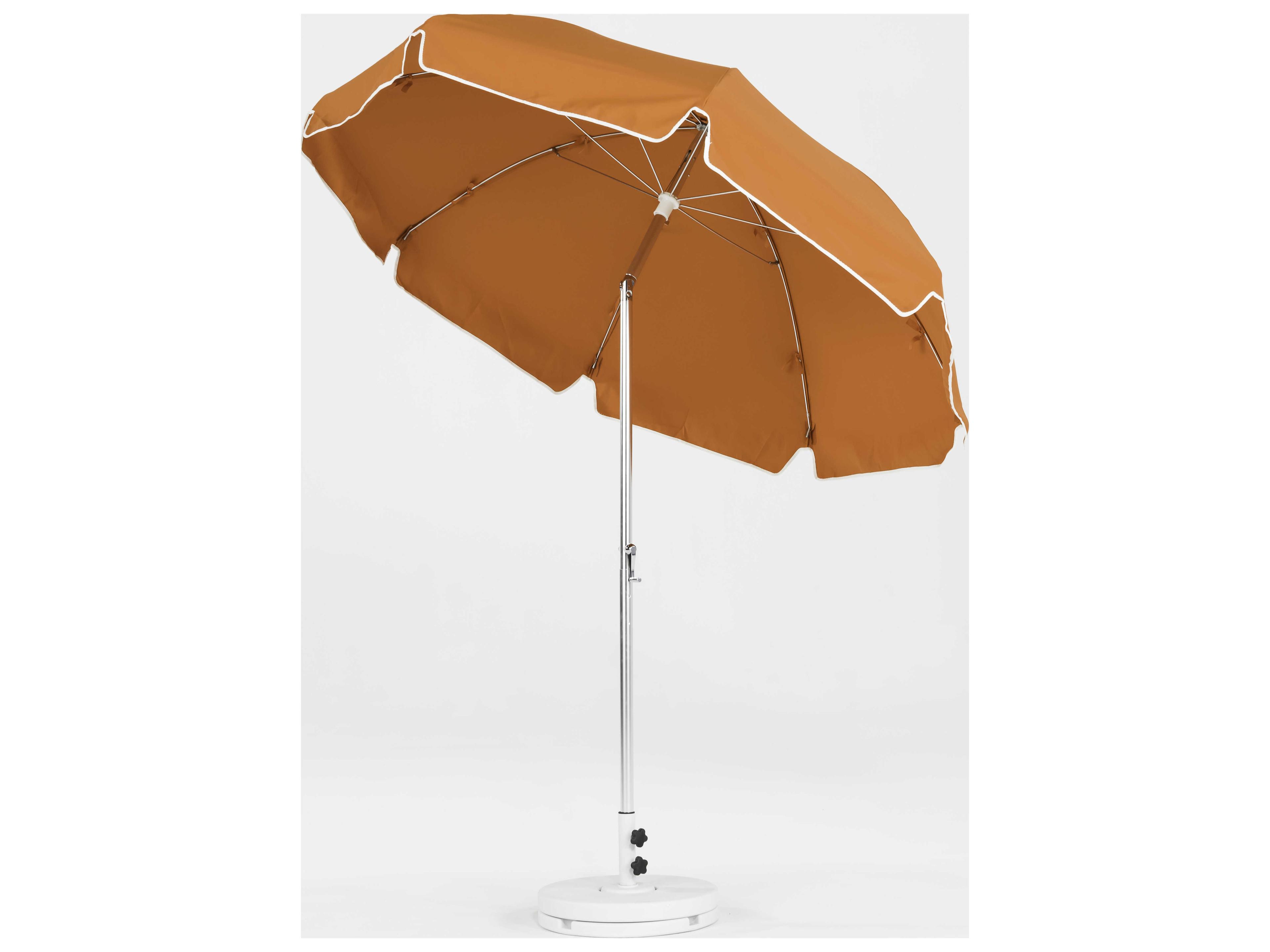 Frankford Laurel Custom Steel Silver Anodized 7.5 Foot Octagon Crank Tilt Outdoor Patio Umbrella