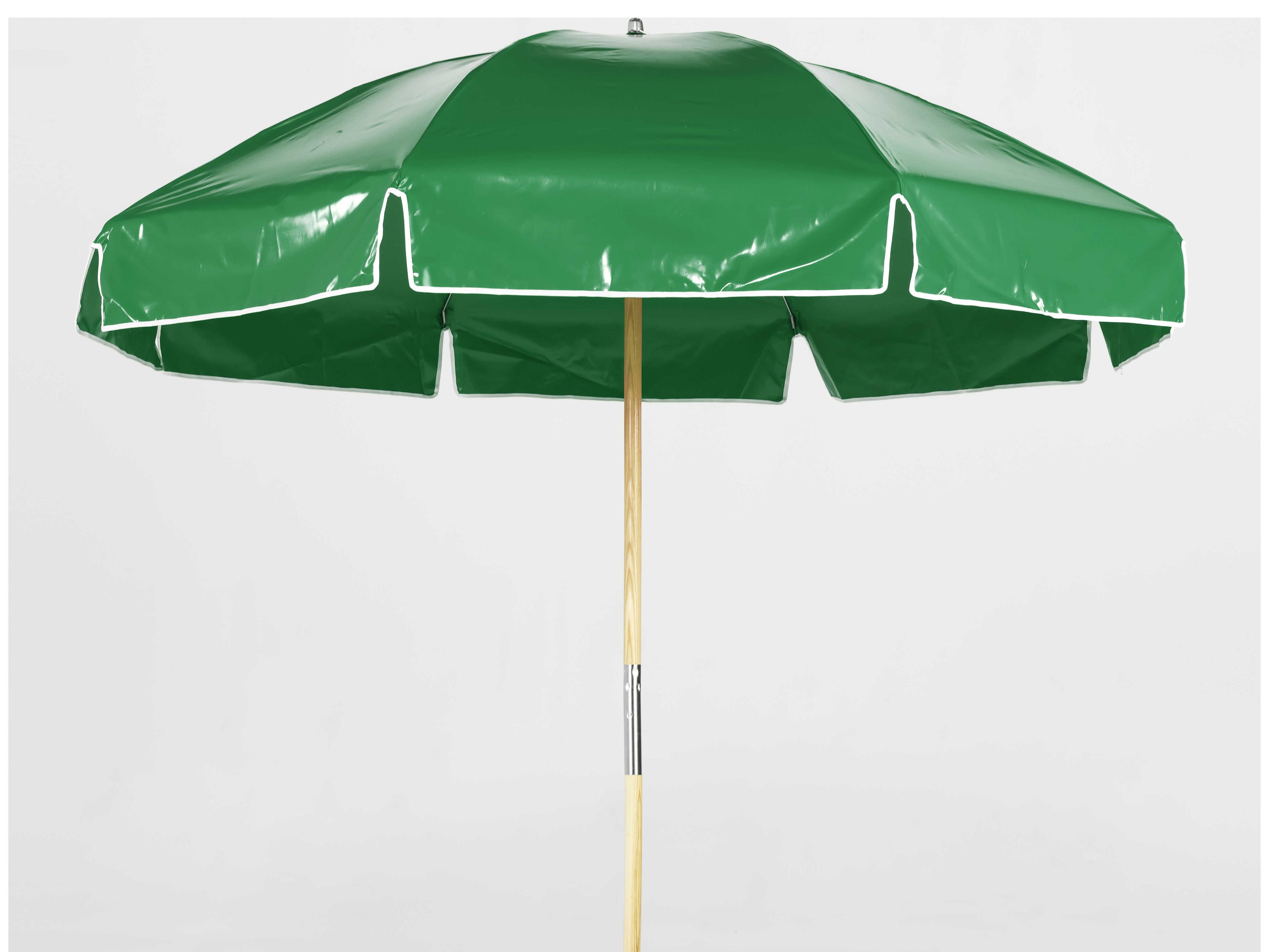 Frankford Quick Ship Emerald Beach Ash Wood 7.5 Foot Octagon Manual Lift Outdoor Umbrella