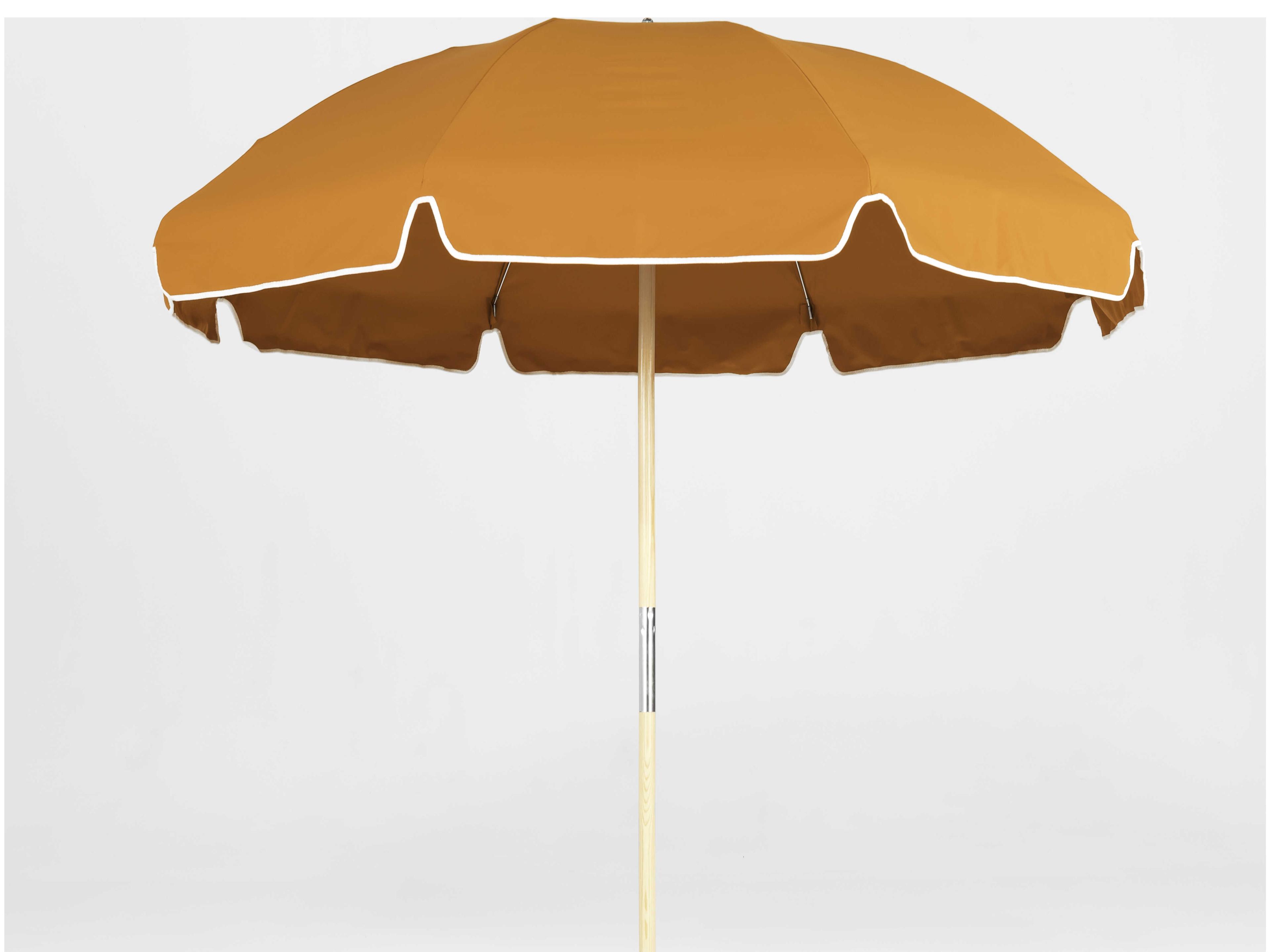 Frankford Emerald Custom Beach Ash Wood 7.5 Foot Octagon Manual Lift Outdoor Patio Umbrella