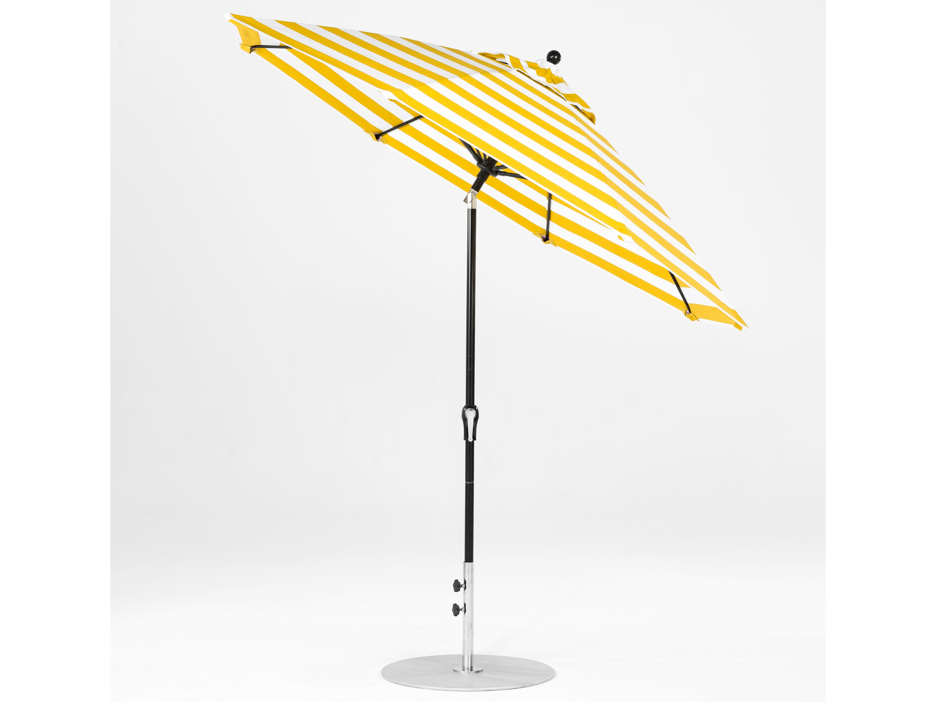 Frankford Monterey Market Fiberglass 9 Foot Octagon Crank Auto Tilt Patio Umbrella - Special Order Striped Fabric