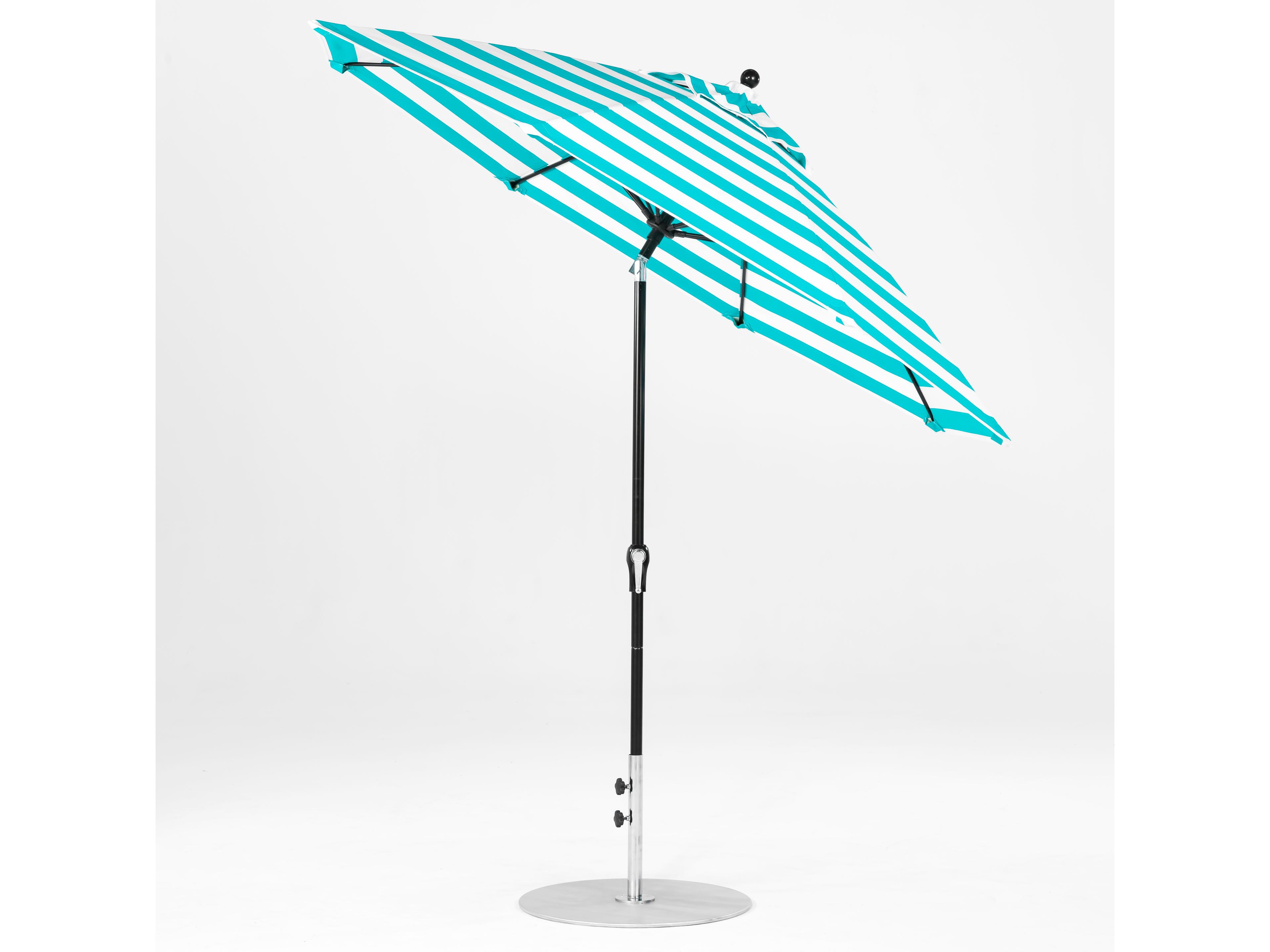 Frankford Monterey Market Fiberglass 9 Foot Octagon Crank Auto Tilt Patio Umbrella - Special Order Striped Fabric