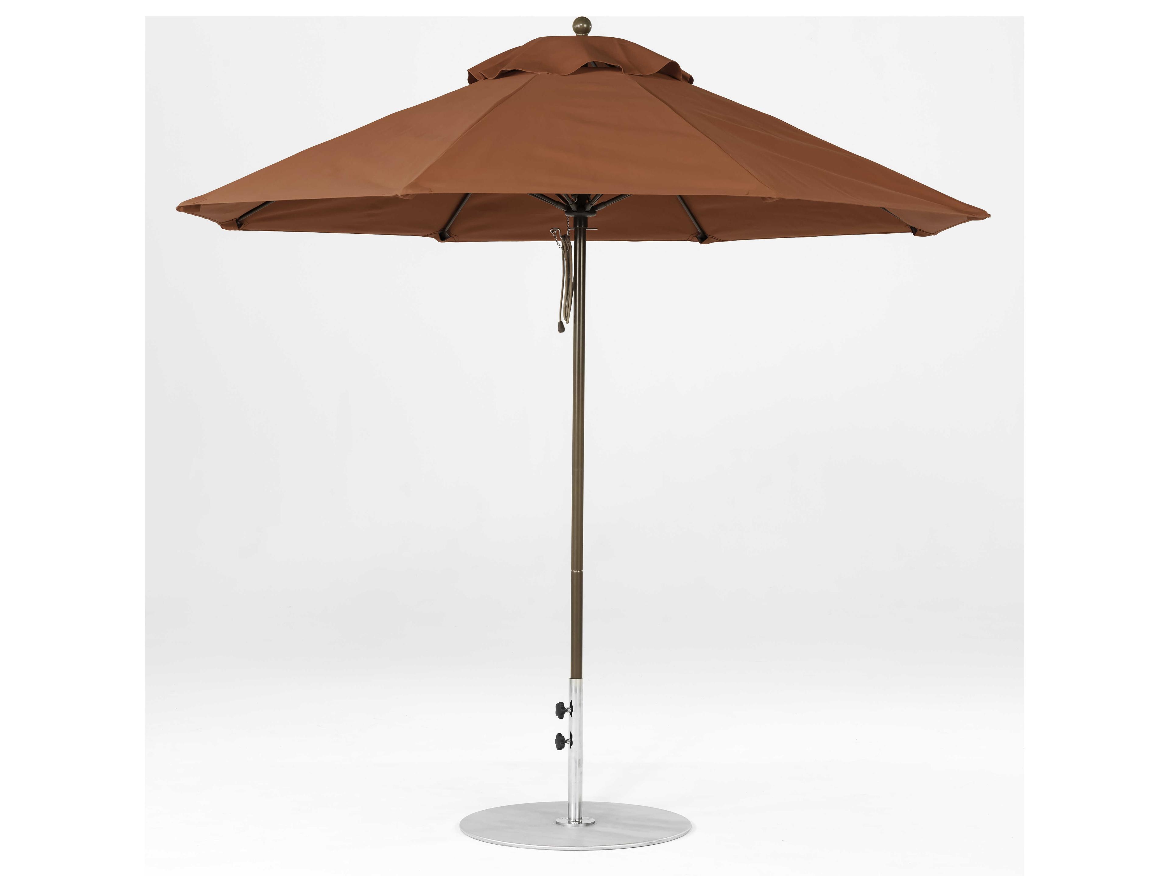 Frankford Monterey Custom Market Fiberglass 9 Foot Octagon Pulley Lift Outdoor Umbrella