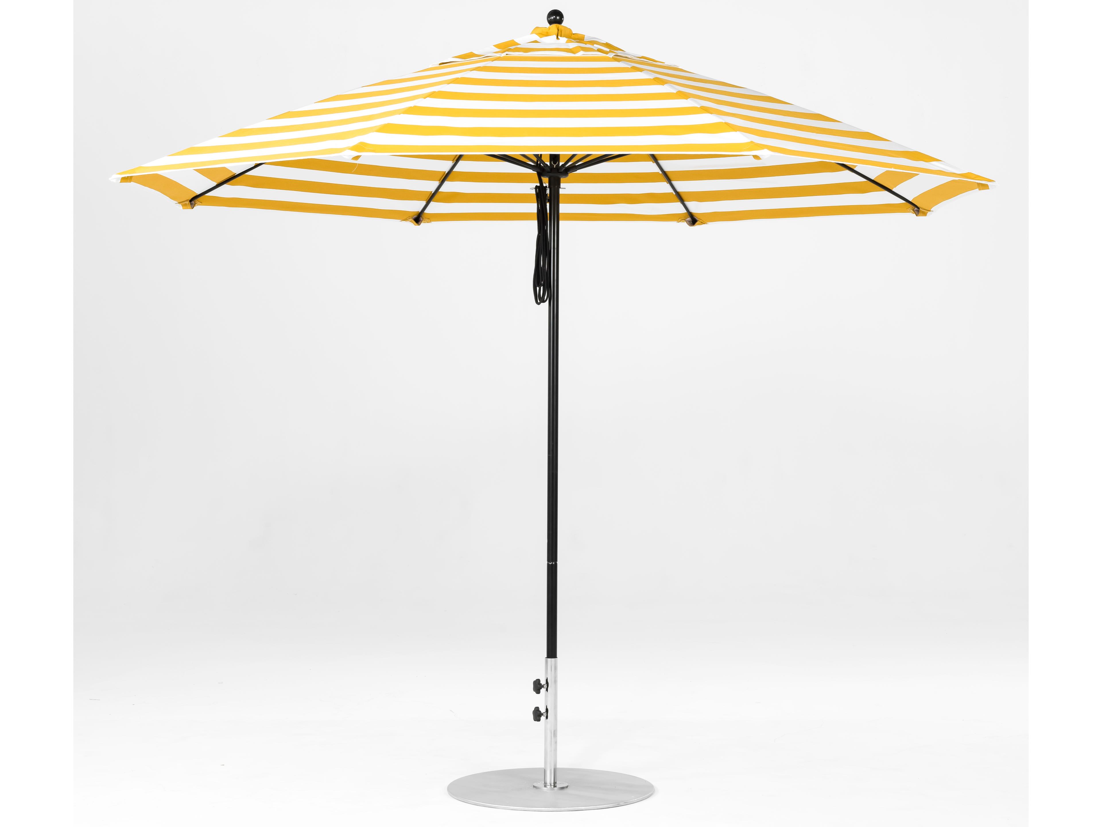 Frankford Monterey Market Fiberglass 11 Foot Octagon Crank Auto Tilt Outdoor Umbrella - Special Order Striped Fabric