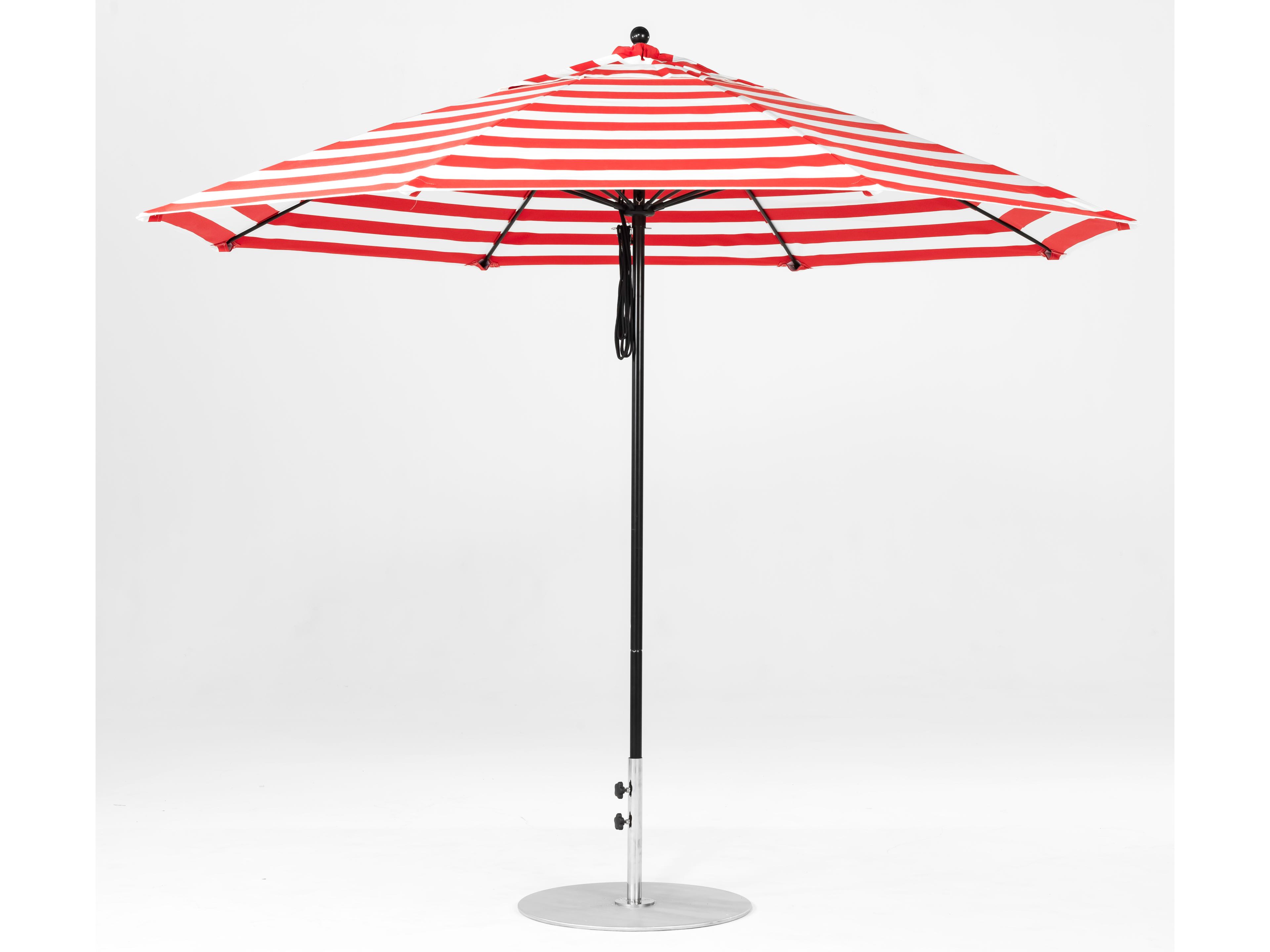 Frankford Monterey Market Fiberglass 11 Foot Octagon Crank Auto Tilt Outdoor Umbrella - Special Order Striped Fabric
