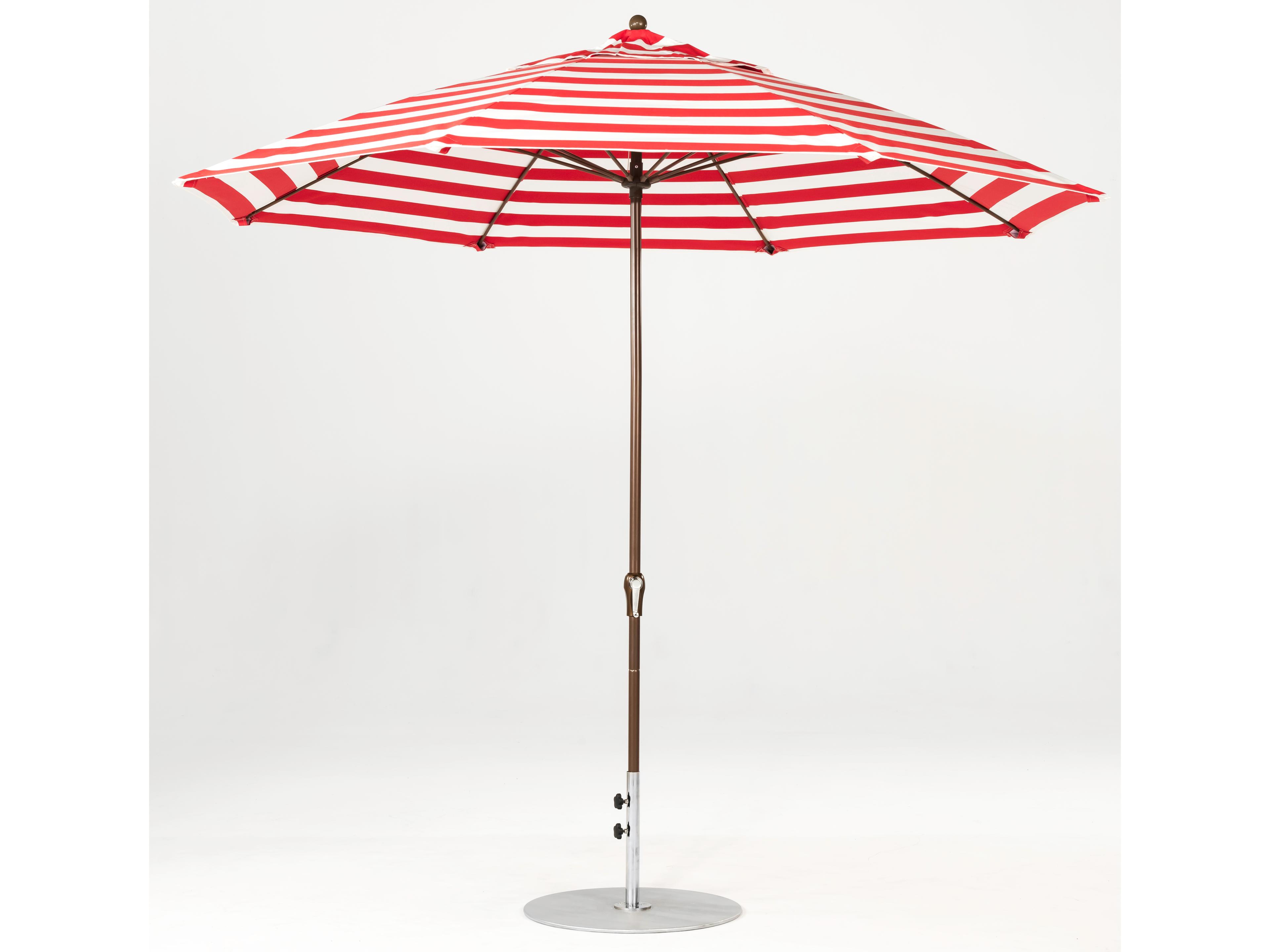Frankford Monterey Market Fiberglass 11 Foot Octagon Crank Non Tilt Outdoor Umbrella - Special Order Striped Fabric