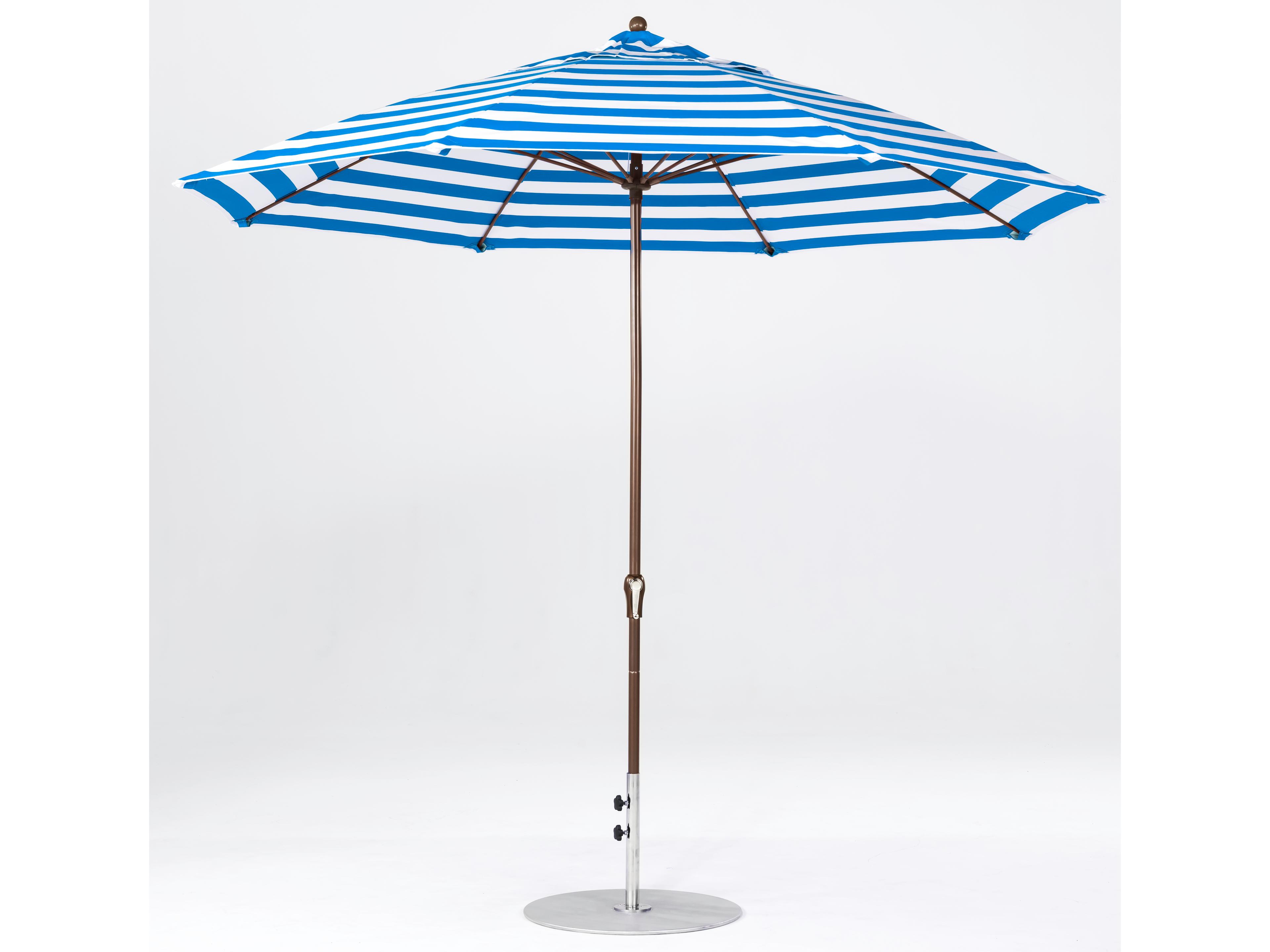 Frankford Monterey Market Fiberglass 11 Foot Octagon Crank Non Tilt Outdoor Umbrella - Special Order Striped Fabric