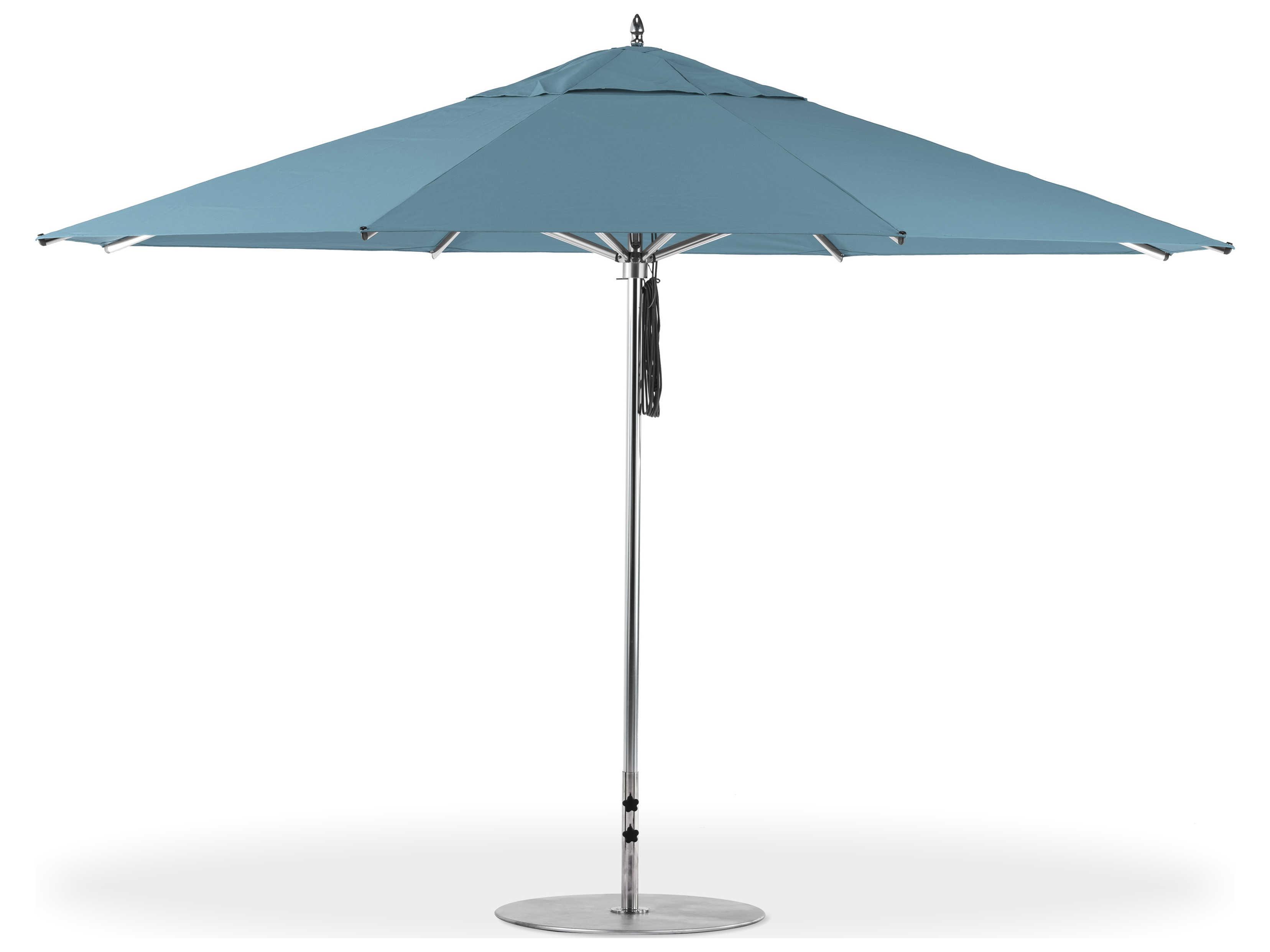 Frankford G-Series Greenwich Market Aluminum Silver Anodized 13 Foot Octagon Double Pulley Lift Patio Umbrella