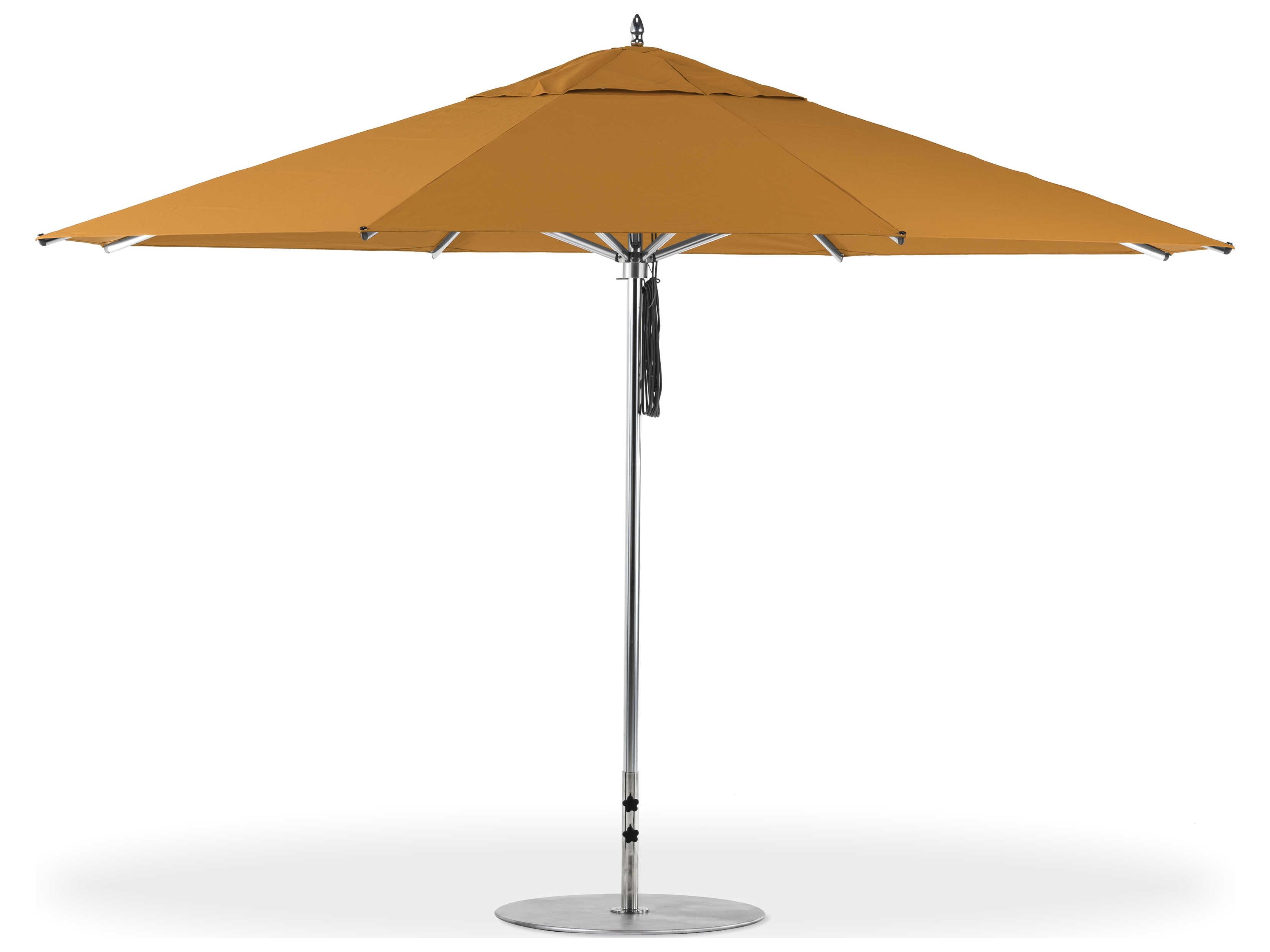 Frankford G-Series Greenwich Market Aluminum Silver Anodized 13 Foot Octagon Double Pulley Lift Patio Umbrella