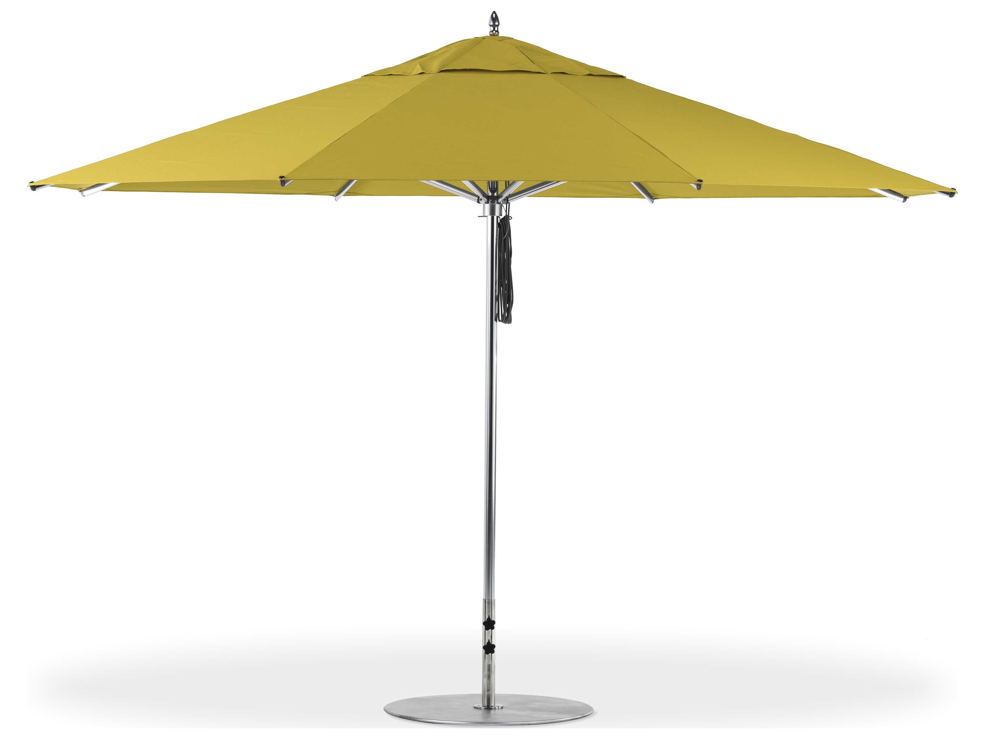 Frankford G-Series Greenwich Market Aluminum Silver Anodized 13 Foot Octagon Double Pulley Lift Patio Umbrella