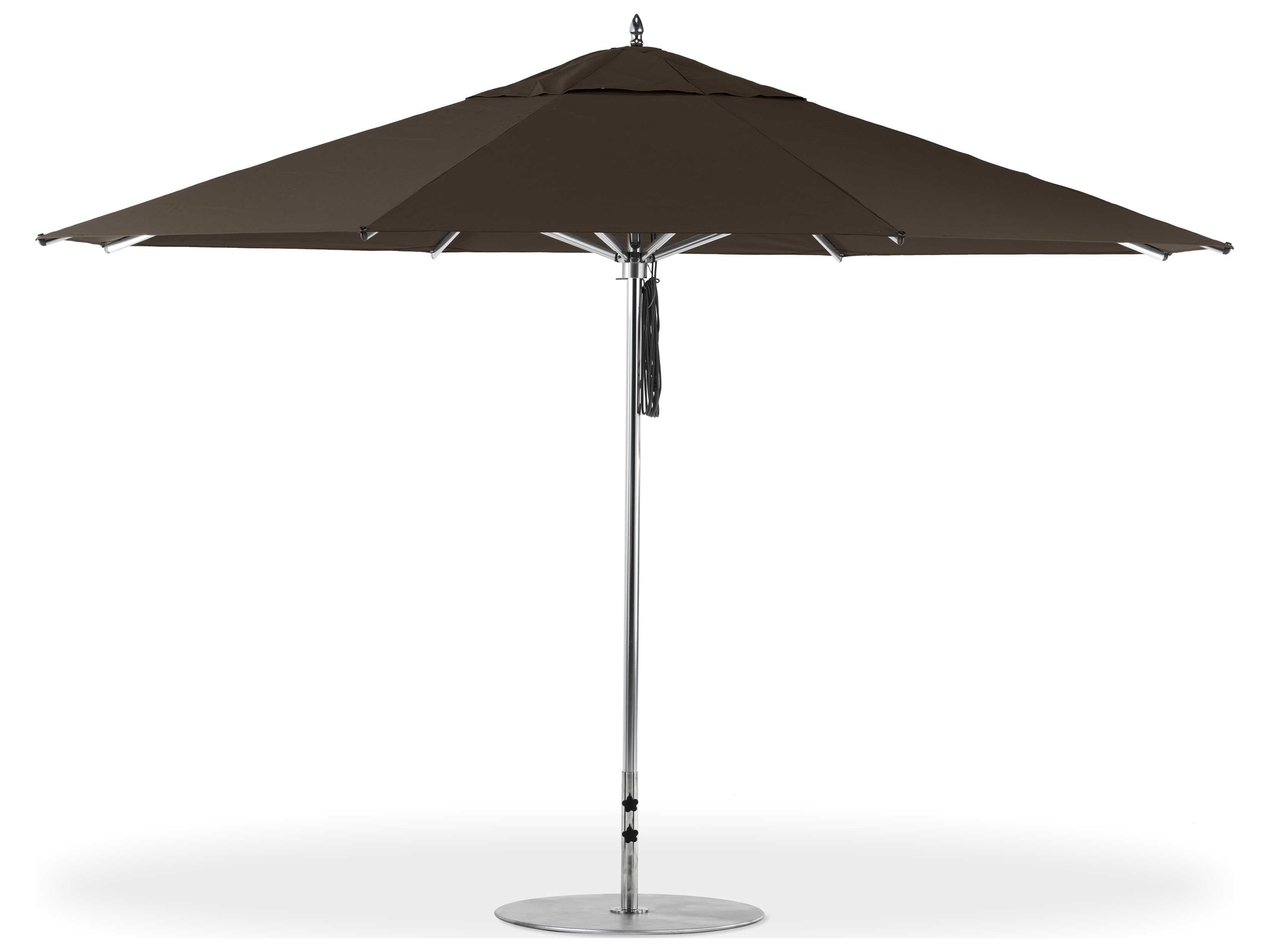 Frankford G-Series Greenwich Market Aluminum Silver Anodized 13 Foot Octagon Double Pulley Lift Patio Umbrella
