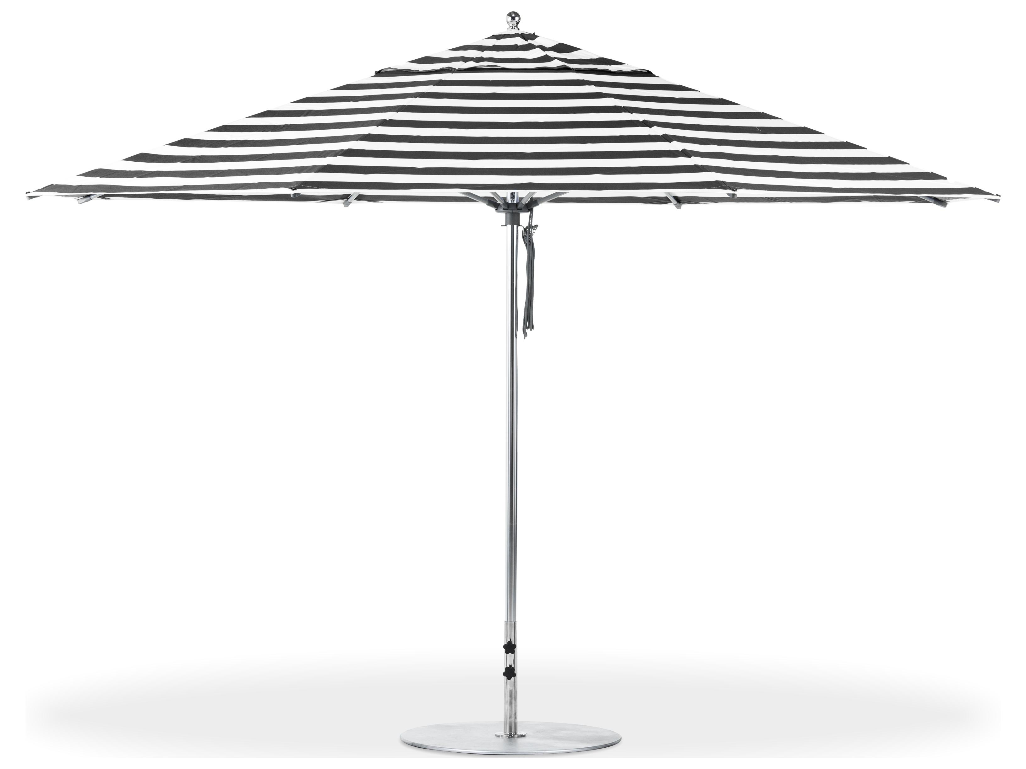 Frankford G-Series Monterey Market Aluminum Silver Anodized 13 Foot Octagon Double Pulley Lift Outdoor Umbrella