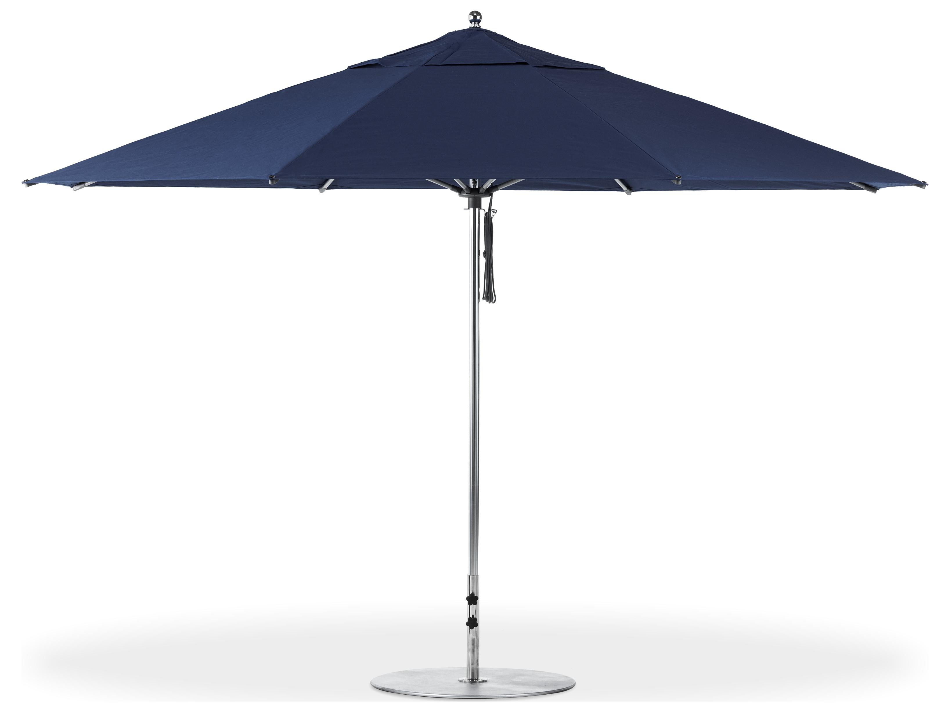 Frankford G-Series Monterey Market Aluminum Silver Anodized 13 Foot Octagon Double Pulley Lift Outdoor Umbrella