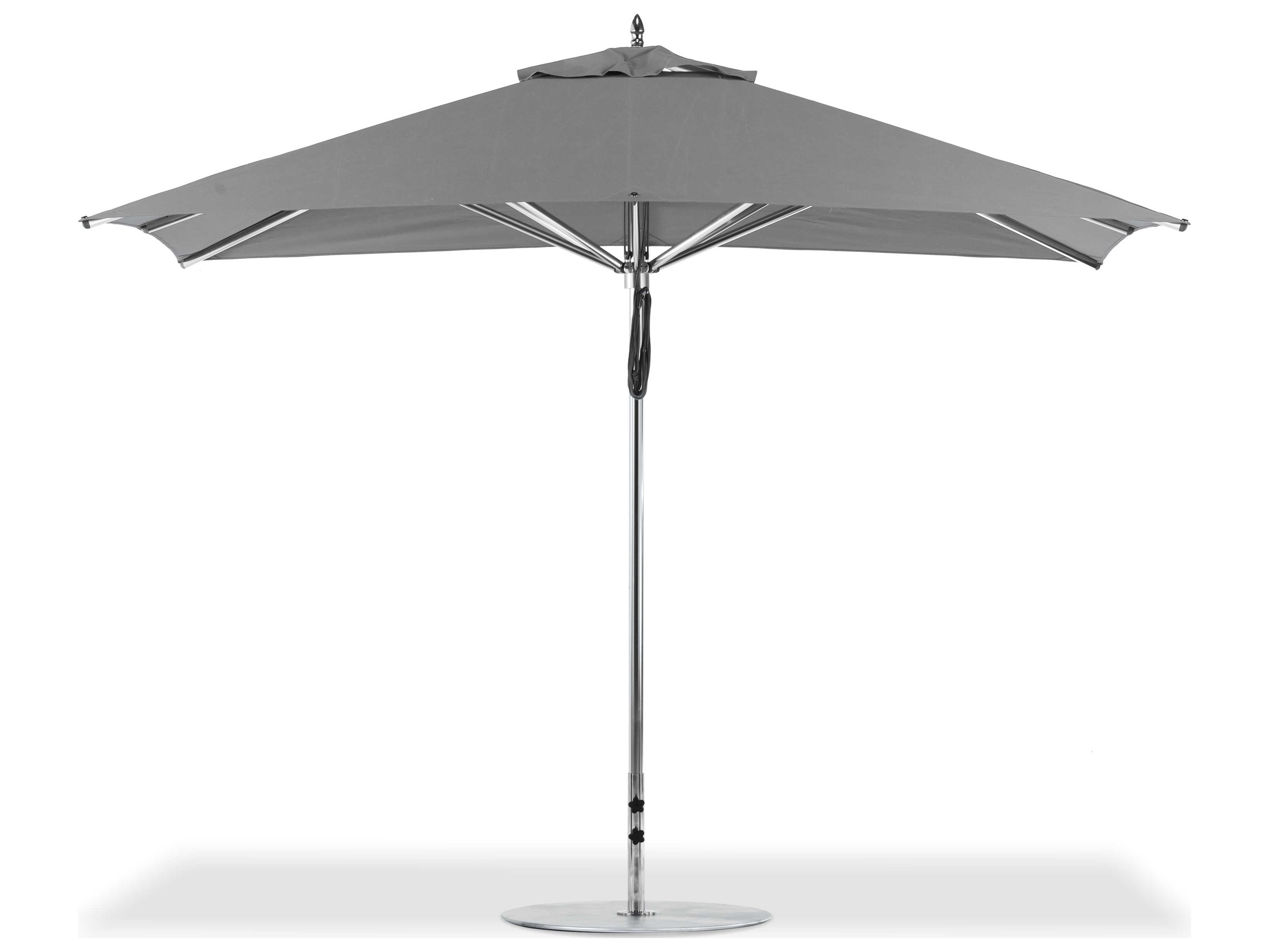 Frankford G-Series Greenwich Market Aluminum Silver Anodized 11 x 8.5 Foot Rectangular Double Pulley Lift Patio Umbrella