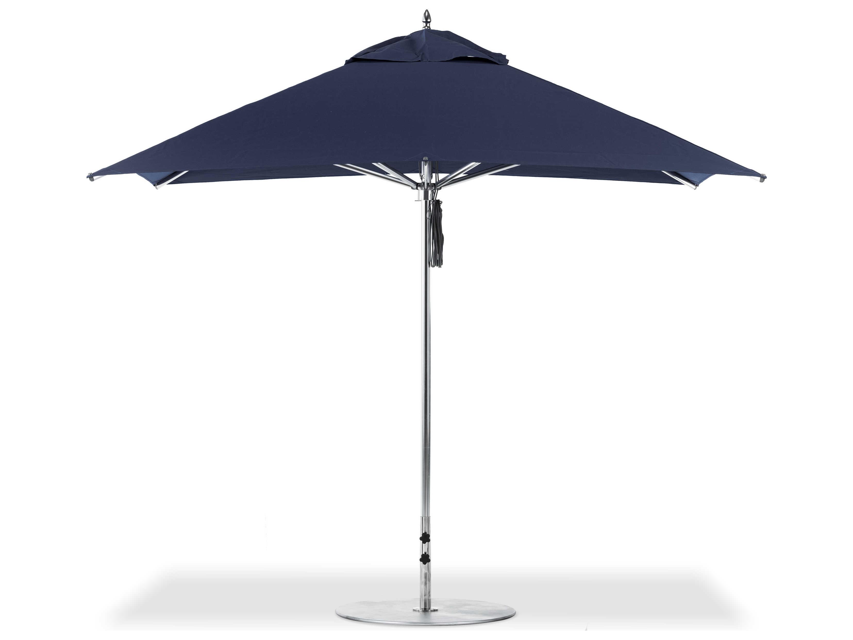 Frankford G-Series Greenwich Market Aluminum Silver Anodized 11 x 8.5 Foot Rectangular Double Pulley Lift Patio Umbrella