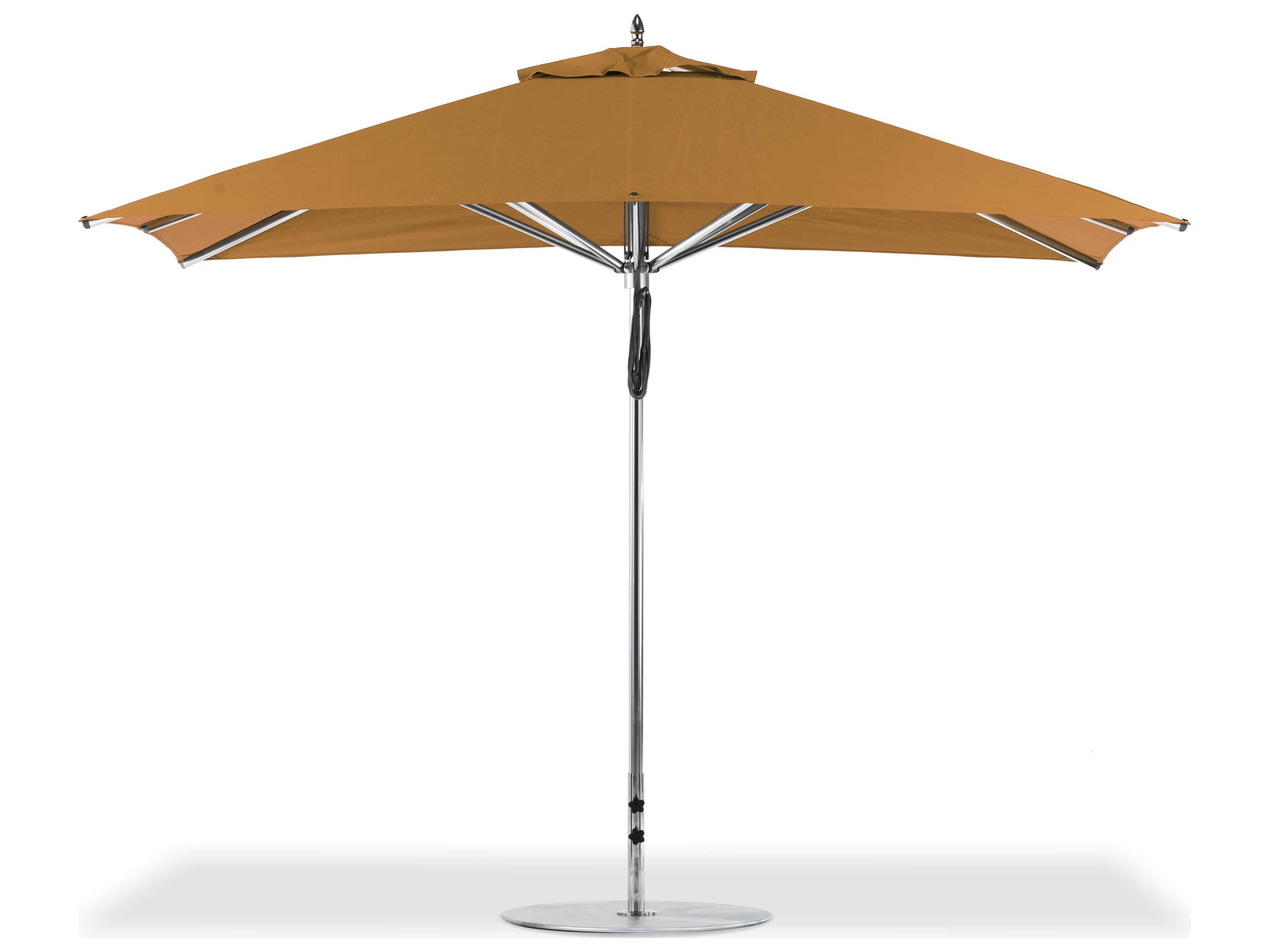 Frankford G-Series Greenwich Market Aluminum Silver Anodized 11 x 8.5 Foot Rectangular Double Pulley Lift Patio Umbrella