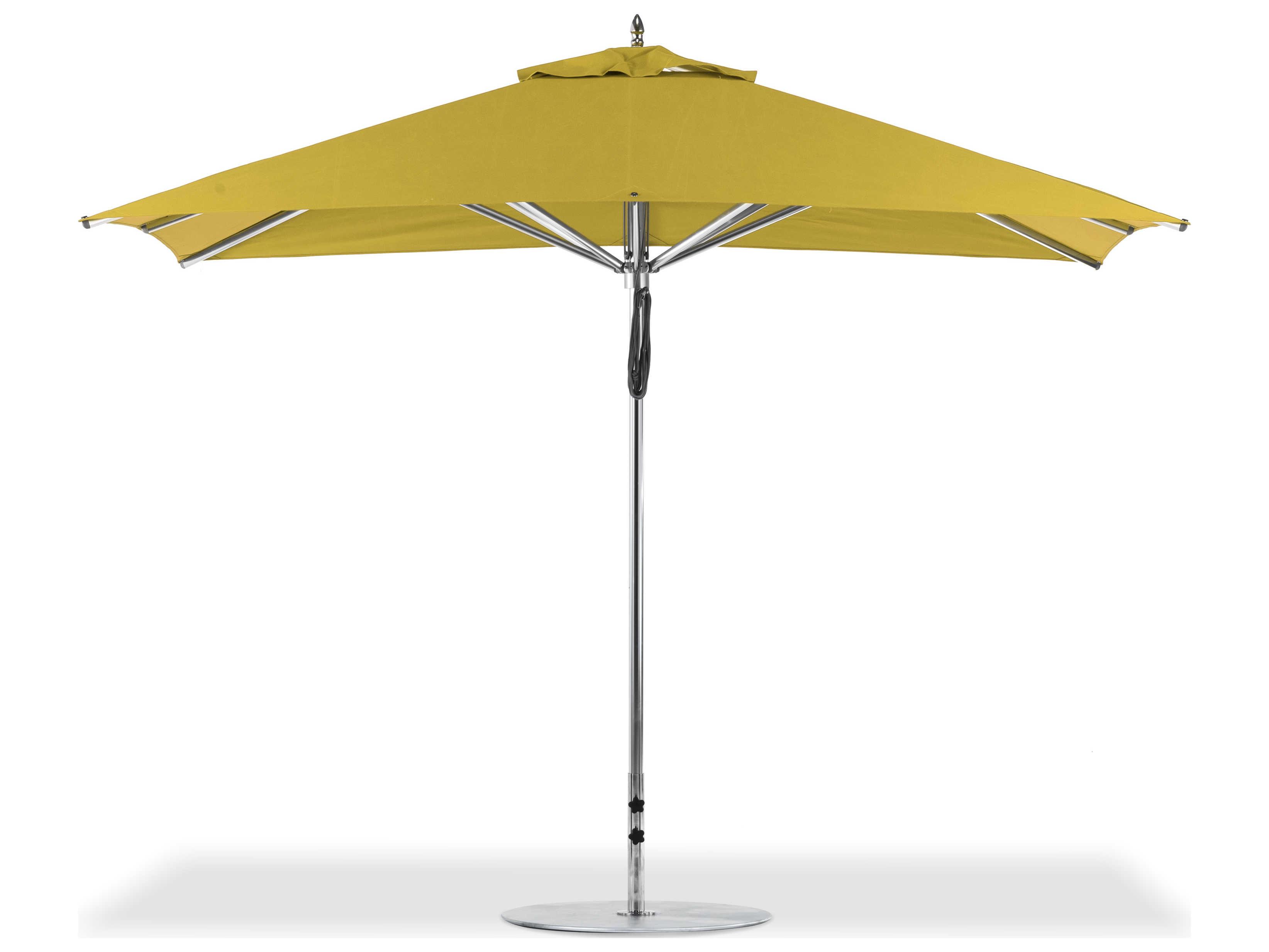 Frankford G-Series Greenwich Market Aluminum Silver Anodized 11 x 8.5 Foot Rectangular Double Pulley Lift Patio Umbrella