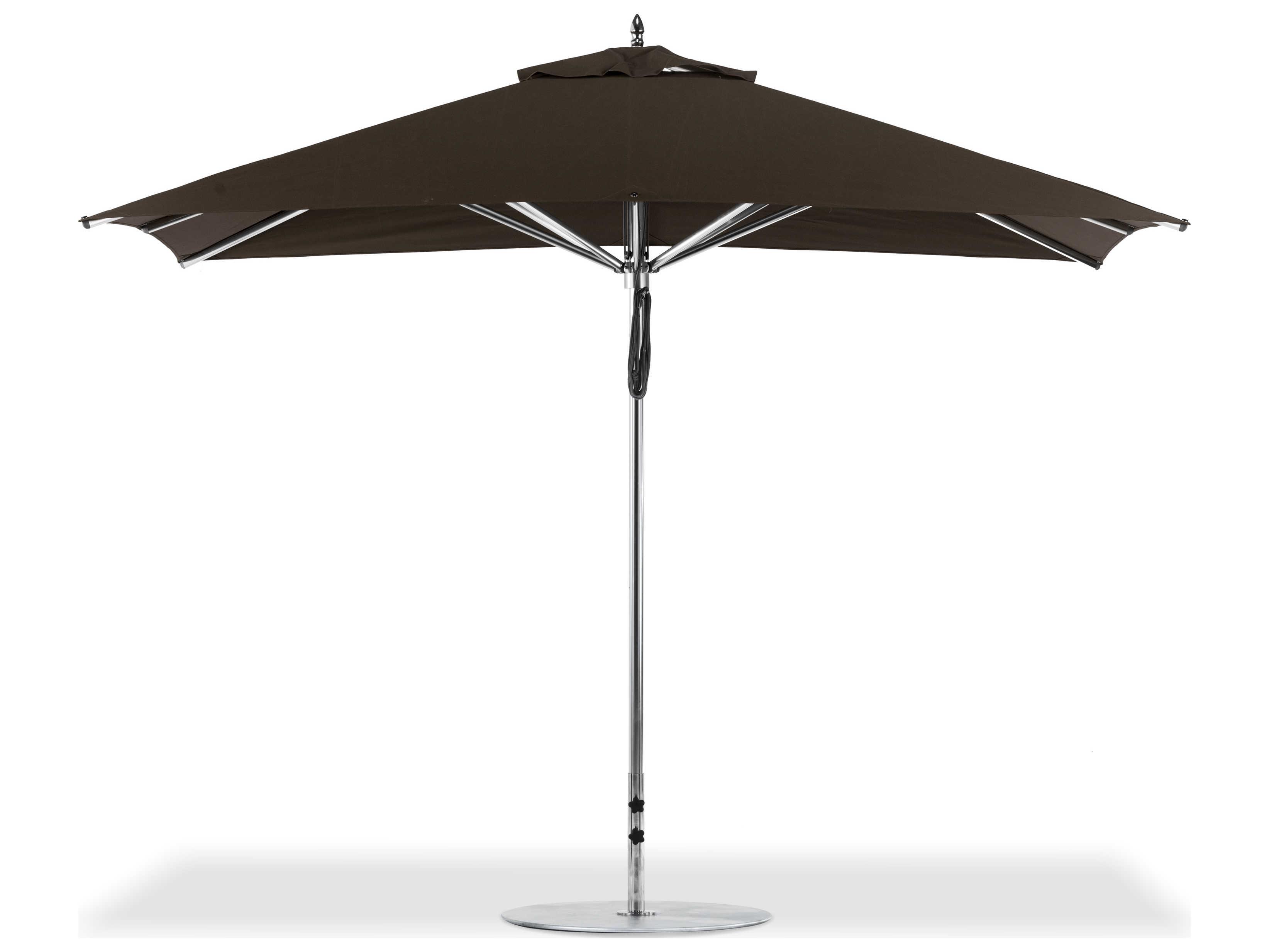 Frankford G-Series Greenwich Market Aluminum Silver Anodized 11 x 8.5 Foot Rectangular Double Pulley Lift Patio Umbrella