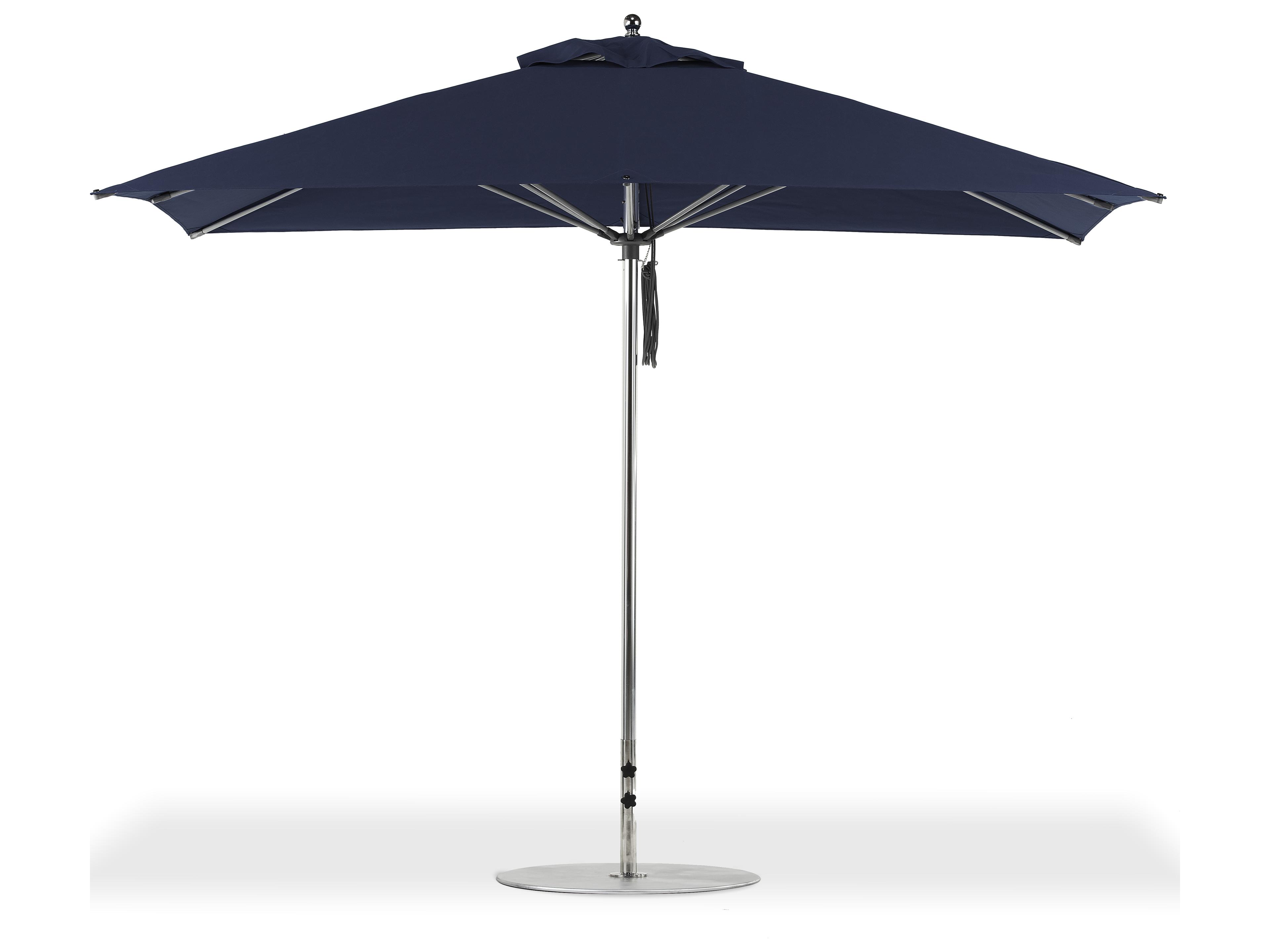 Frankford G-Series Monterey Market Aluminum Silver Anodized 11 x 8.5 Foot Rectangular Double Pulley Lift Outdoor Umbrella