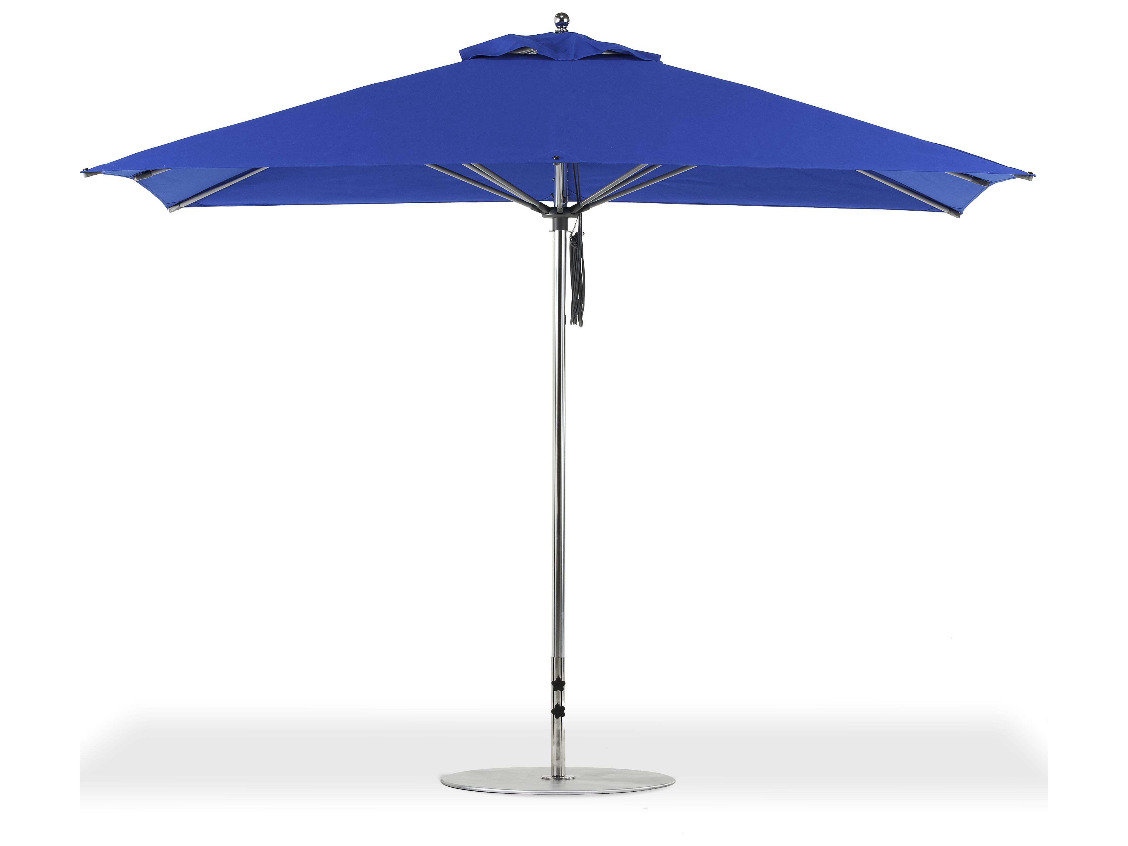Frankford G-Series Monterey Market Aluminum Silver Anodized 11 x 8.5 Foot Rectangular Double Pulley Lift Outdoor Umbrella