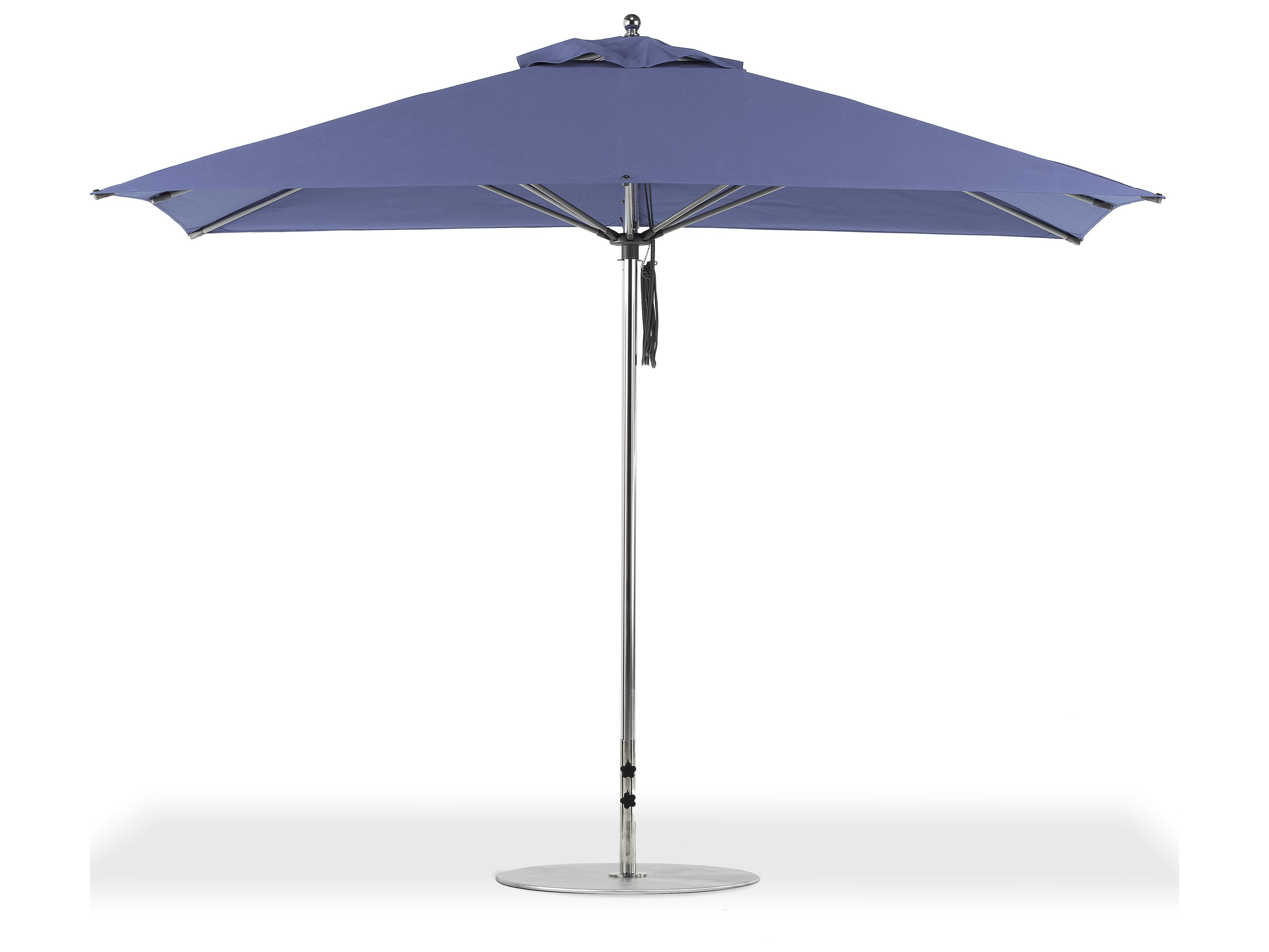 Frankford G-Series Monterey Market Aluminum Silver Anodized 11 x 8.5 Foot Rectangular Double Pulley Lift Outdoor Umbrella