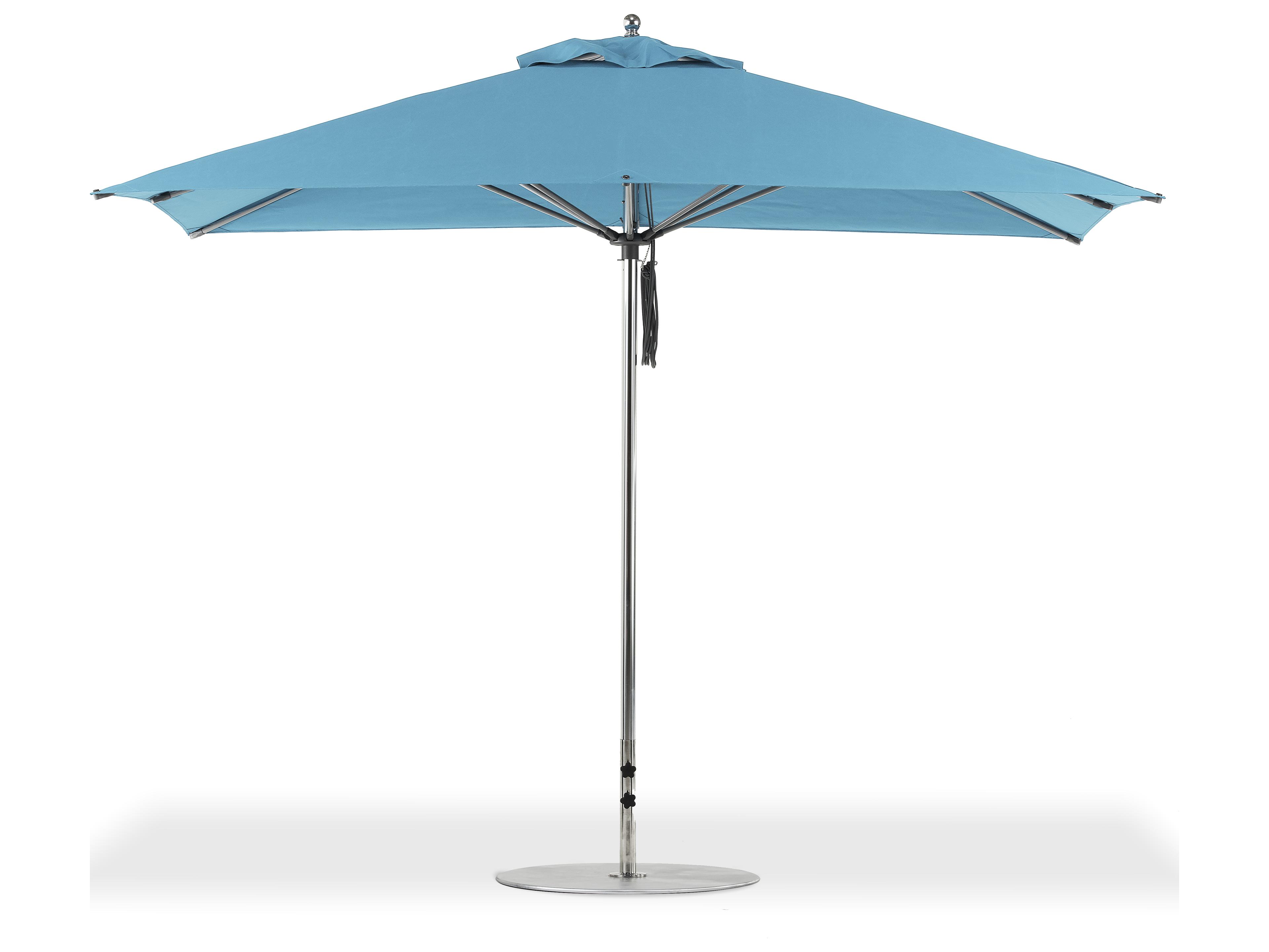 Frankford G-Series Monterey Market Aluminum Silver Anodized 11 x 8.5 Foot Rectangular Double Pulley Lift Outdoor Umbrella