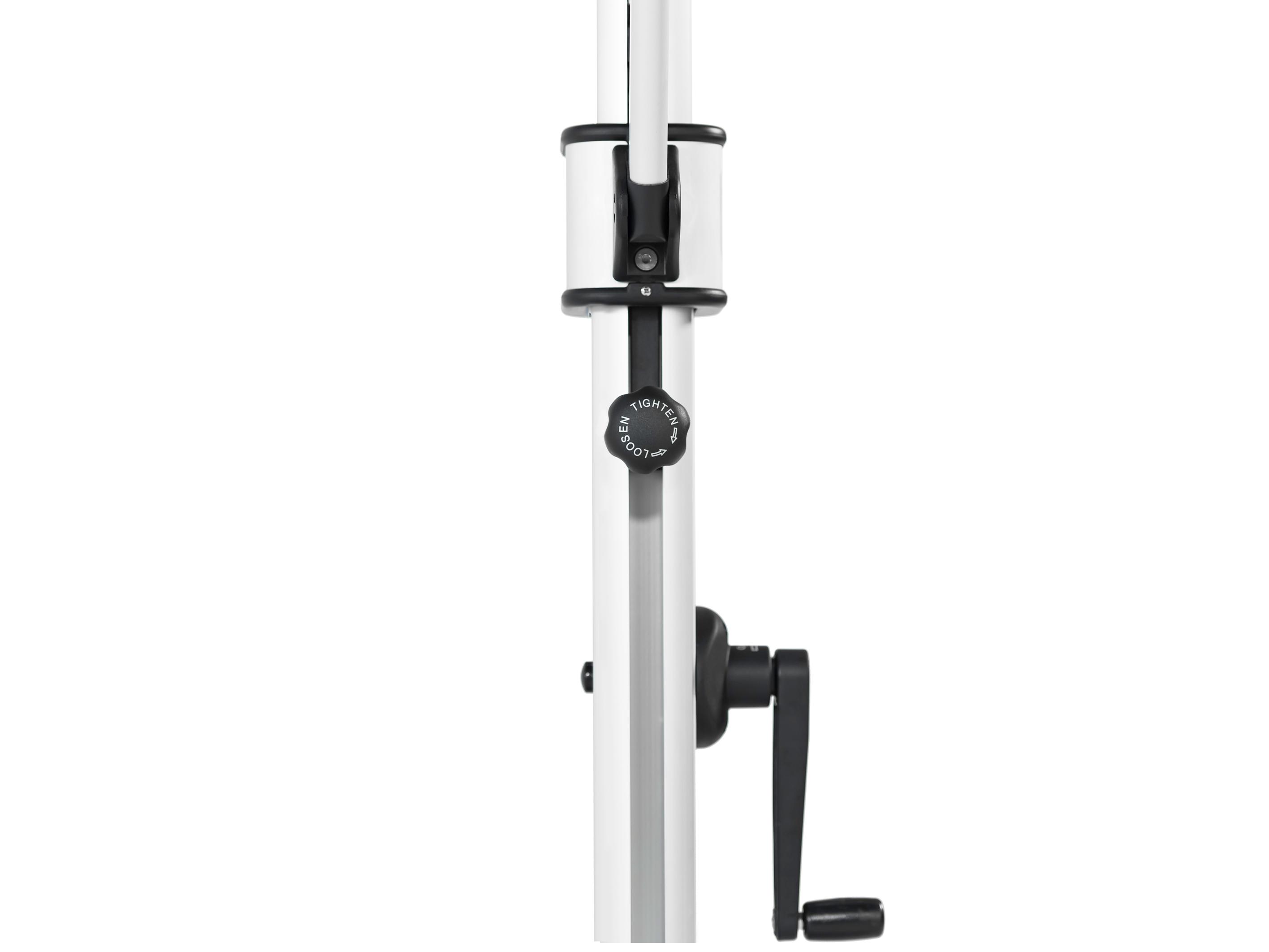 Frankford Aurora Stripe Cantilever Fiberglass Brushed Silver 10 Foot Square Crank Lift Infinity Tilt Patio Umbrella