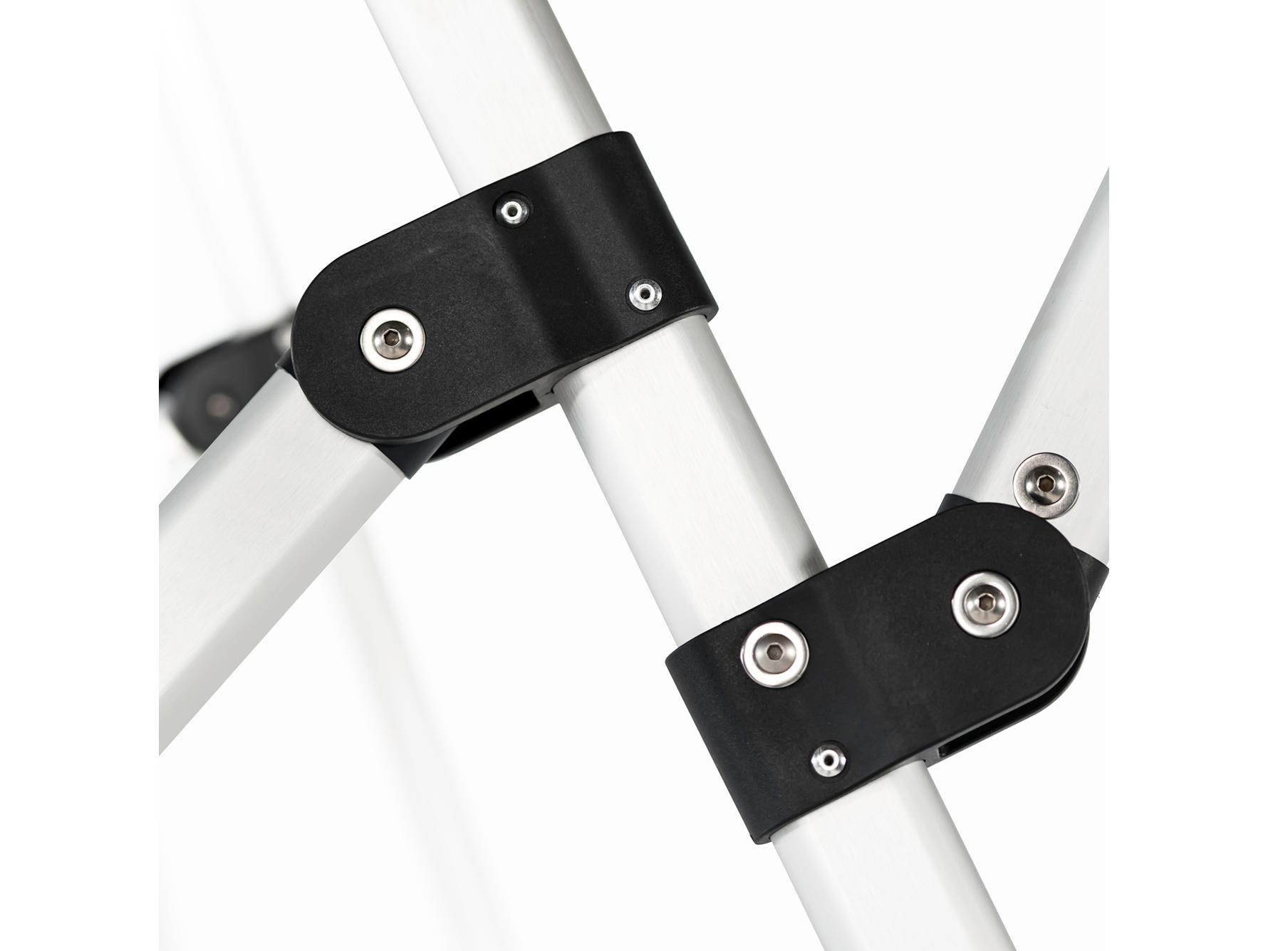 Frankford Aurora Stripe Cantilever Fiberglass Brushed Silver 10 Foot Square Crank Lift Infinity Tilt Patio Umbrella