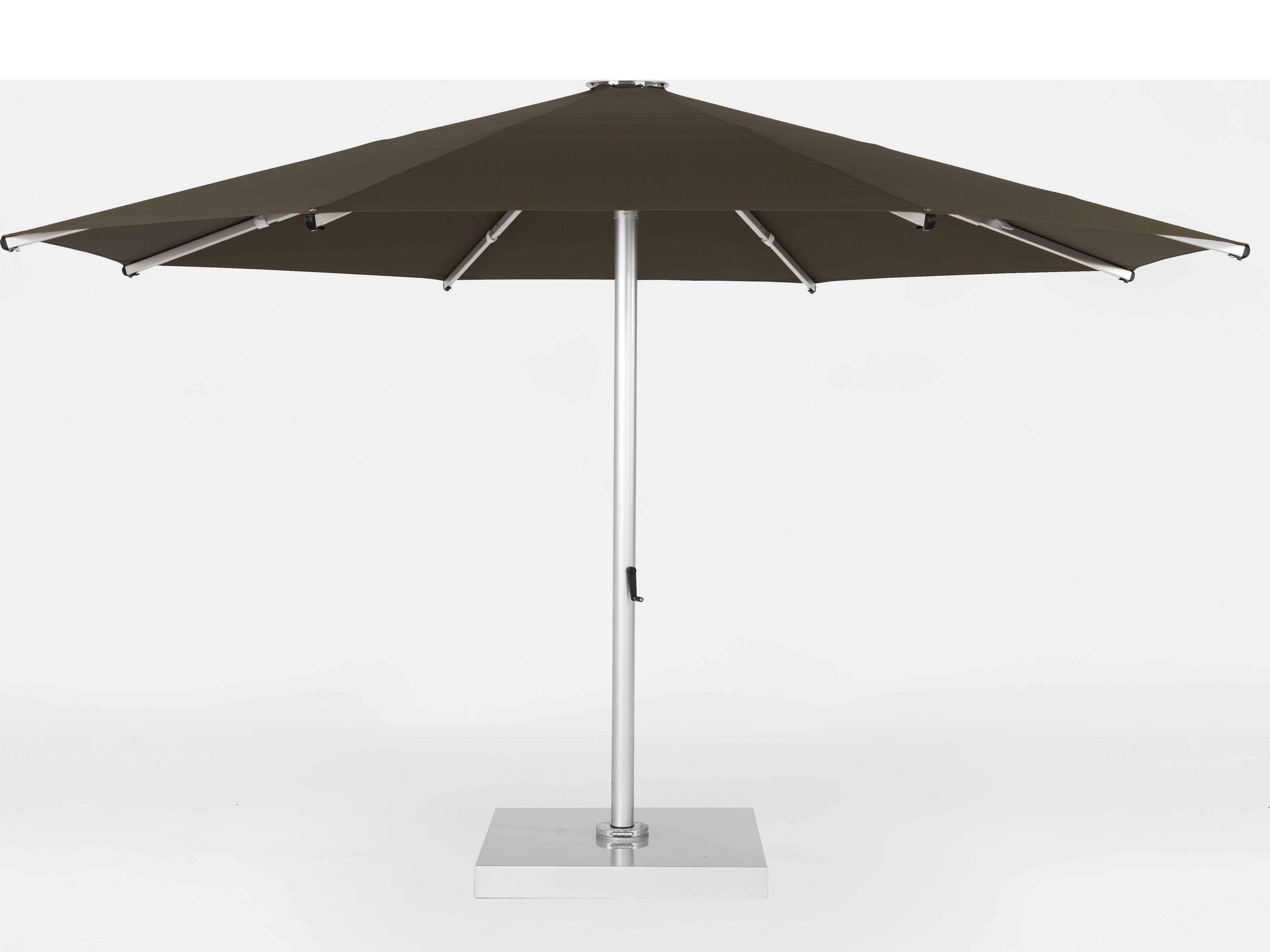 Frankford Nova Giant Center Aluminum Matte Silver 16 Foot Octagon Telescoping Crank Outdoor Umbrella