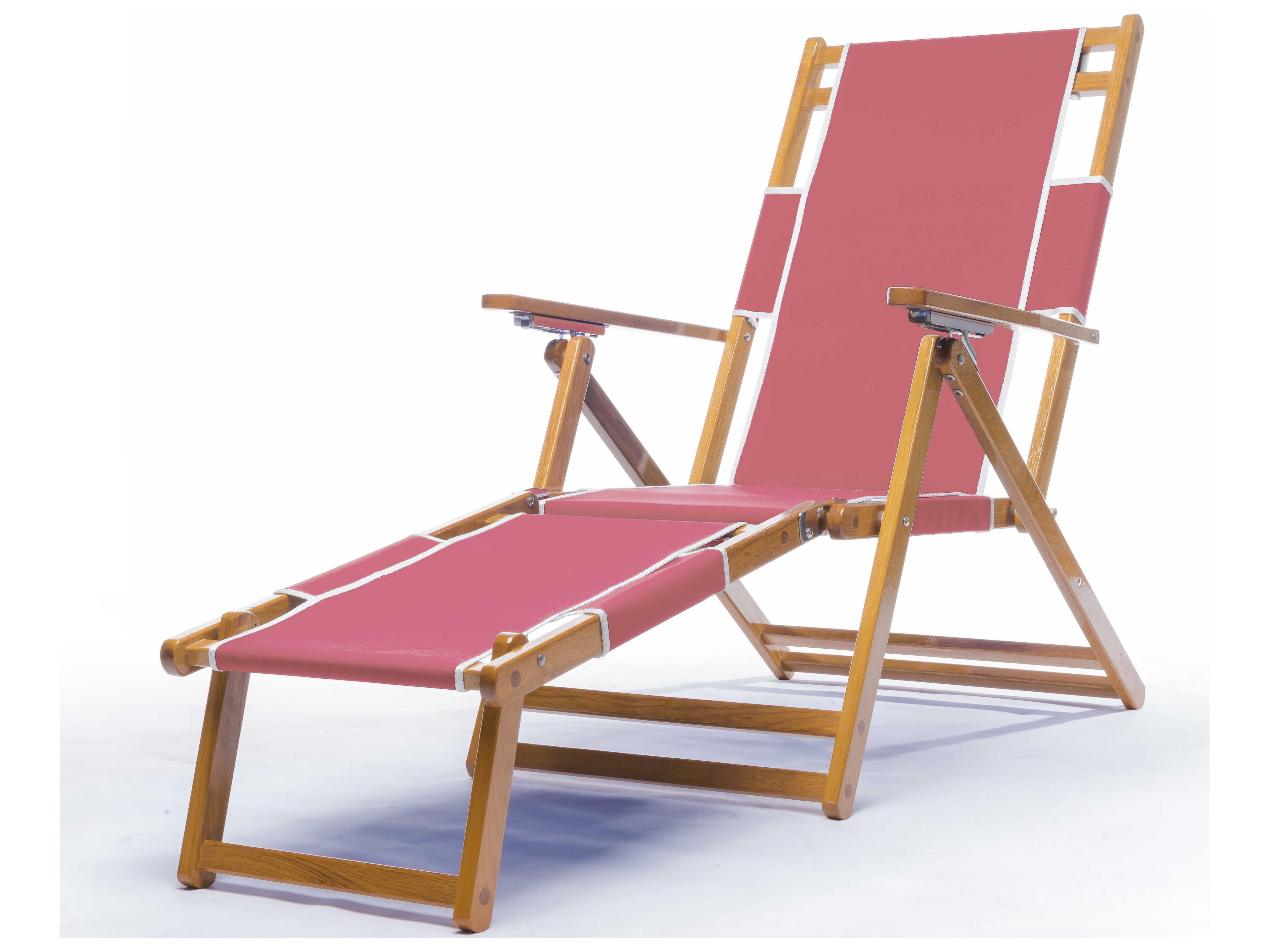 Frankford Umbrellas Oak Wood Beach Outdoor Lounge Chair with Footrest