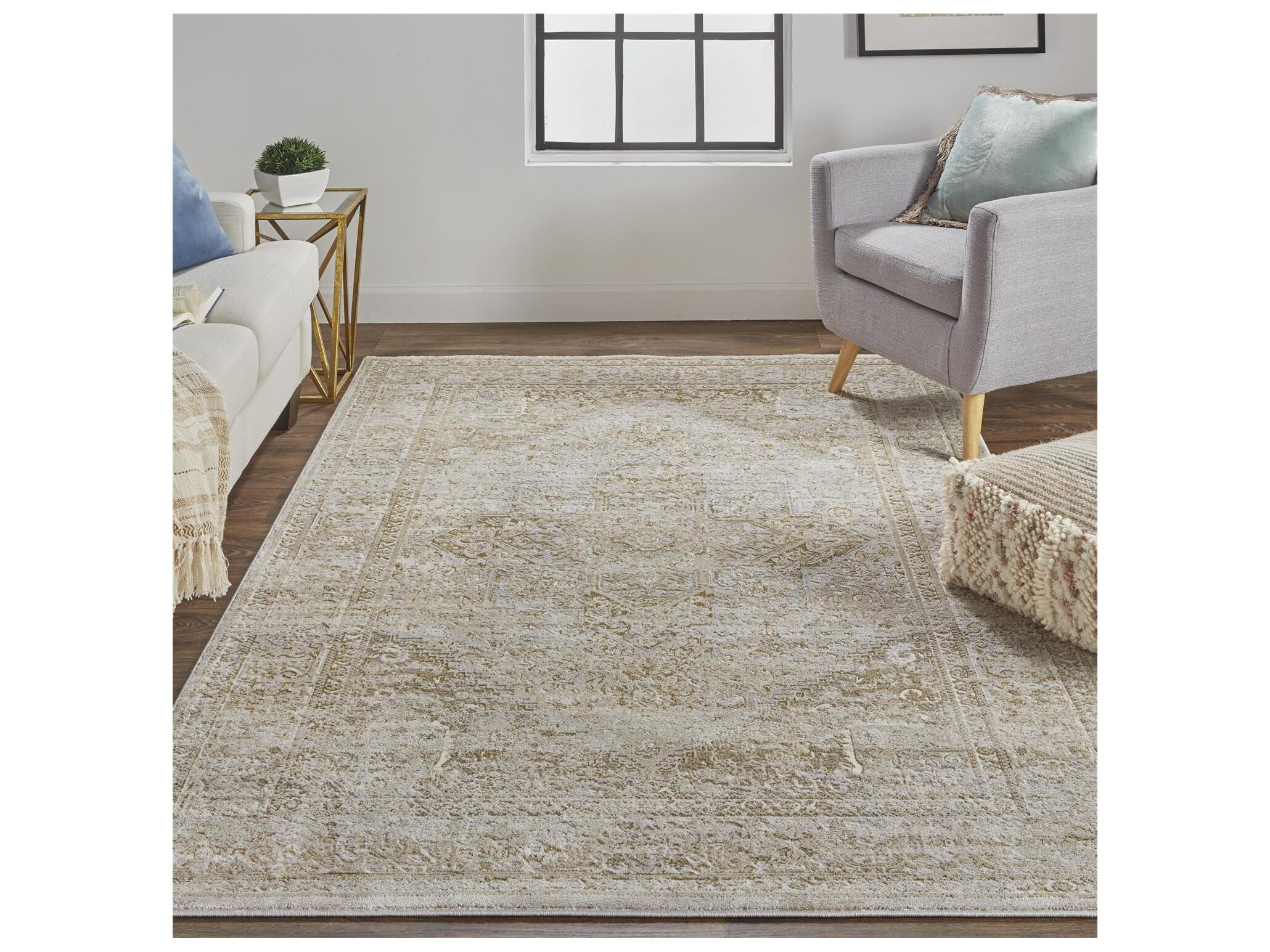 Feizy Rugs Aura Bordered Runner Area Rug