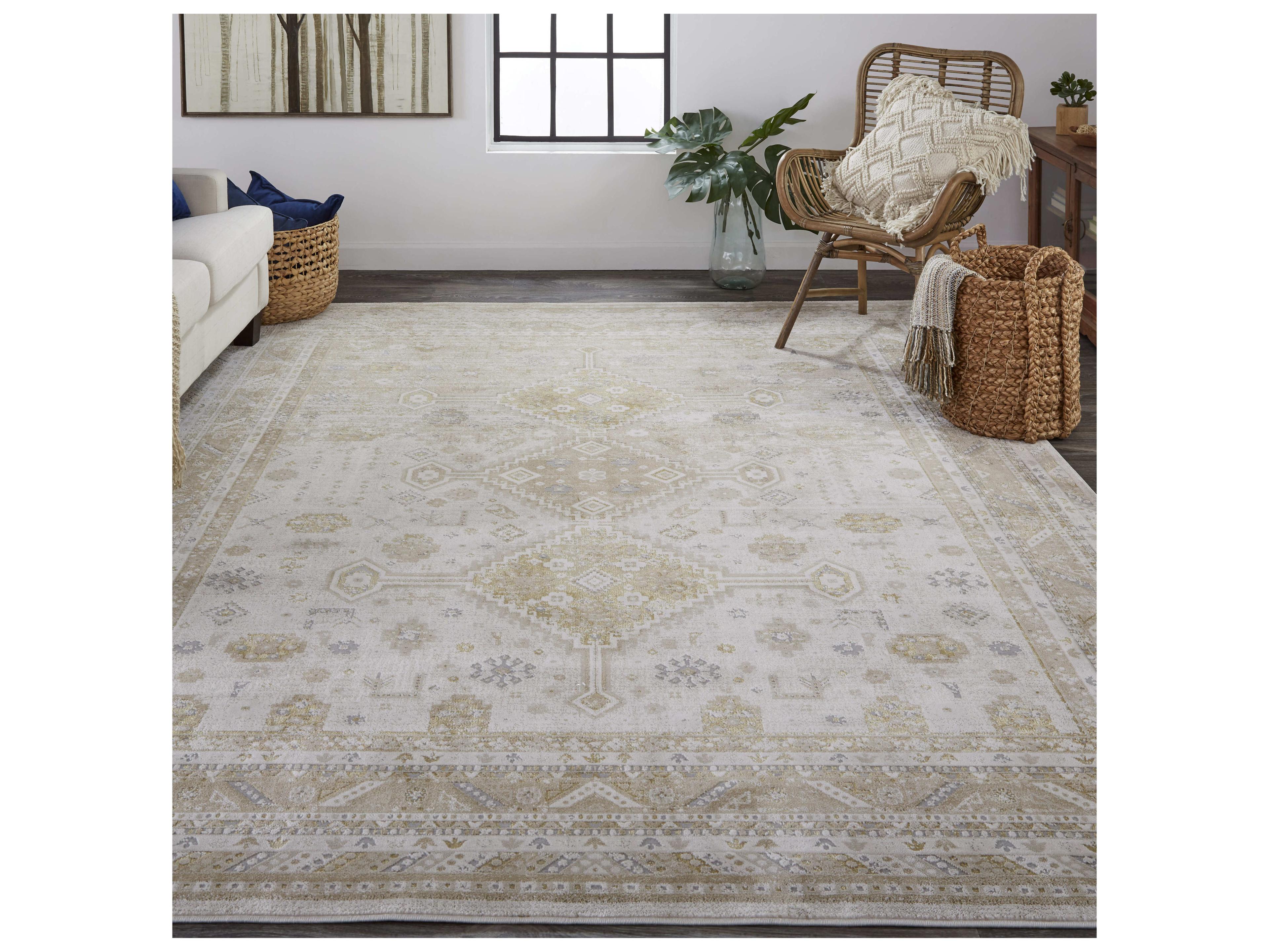 Feizy Rugs Aura Bordered Runner Area Rug