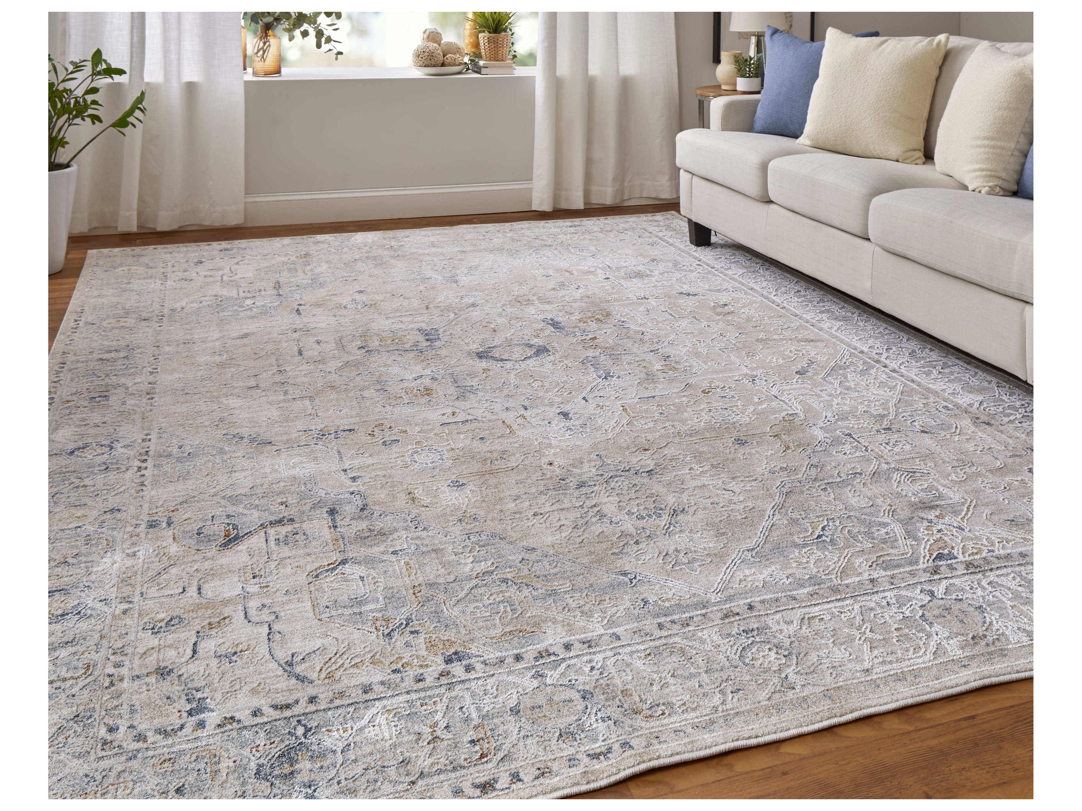 Feizy Rugs Pasha Bordered Runner Area Rug