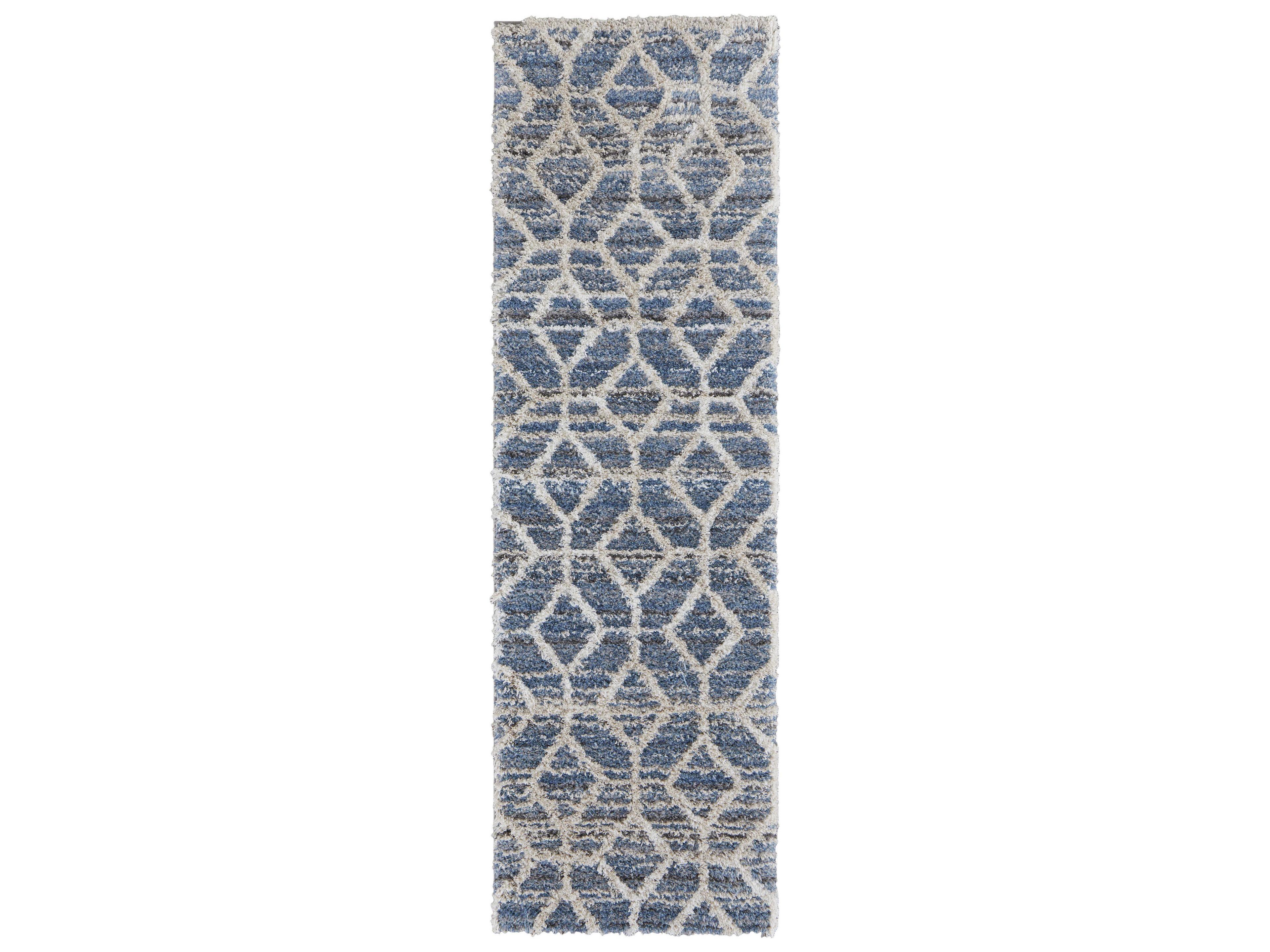 Feizy Rugs Mynka Shag Geometric Runner Area Rug