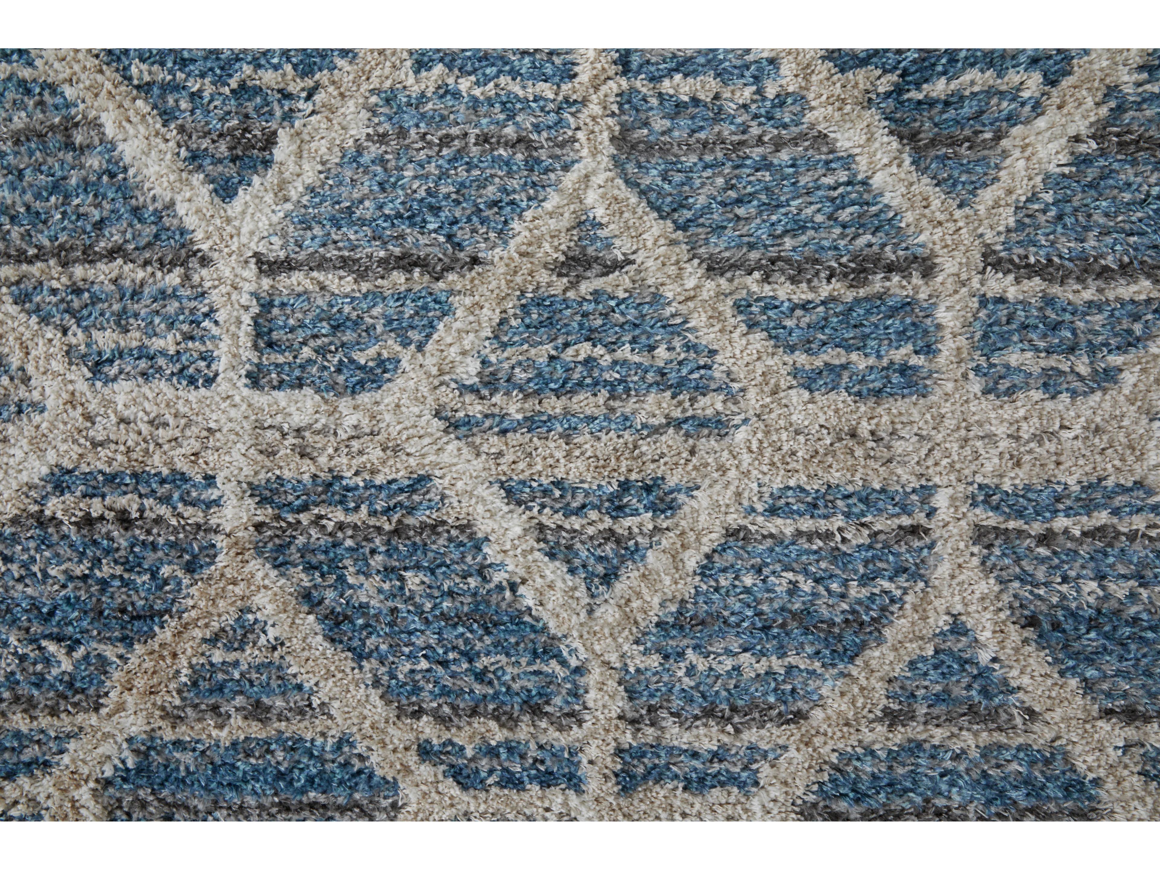Feizy Rugs Mynka Shag Geometric Runner Area Rug