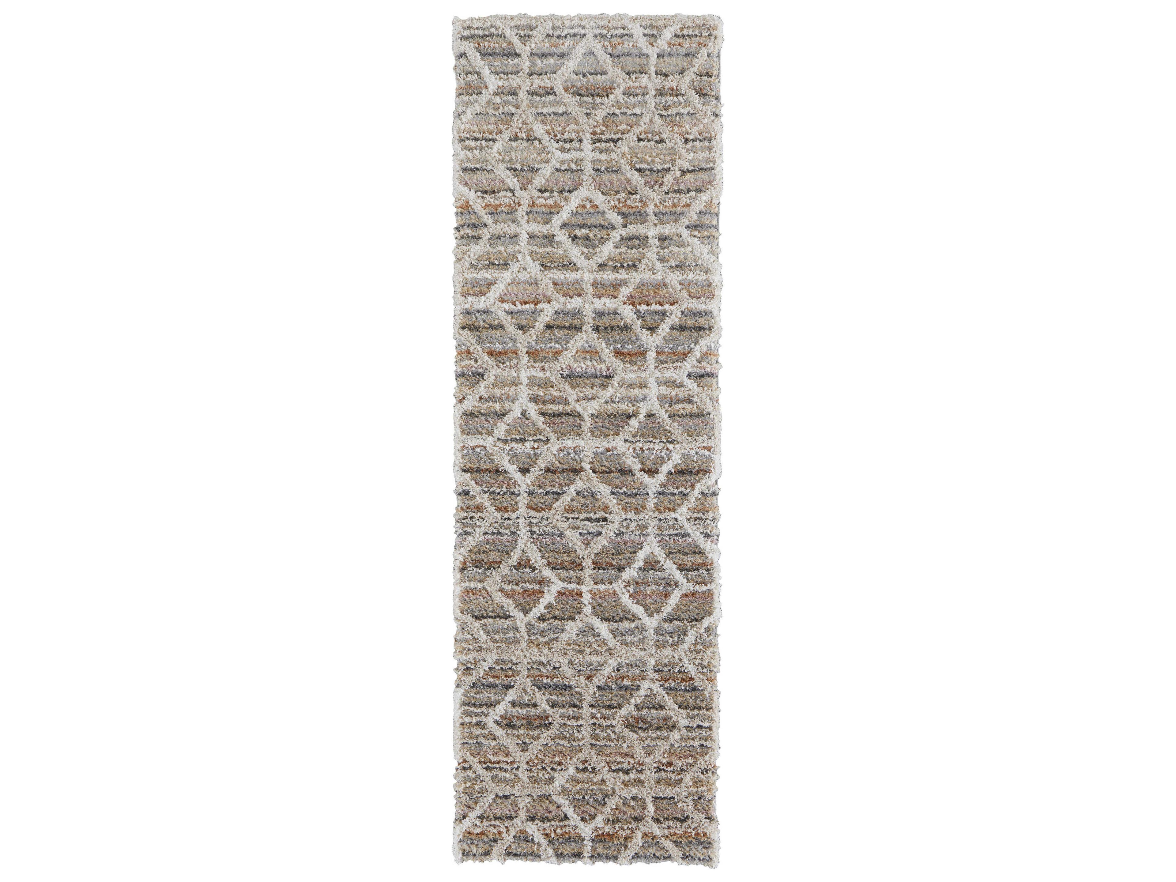 Feizy Rugs Mynka Shag Geometric Runner Area Rug