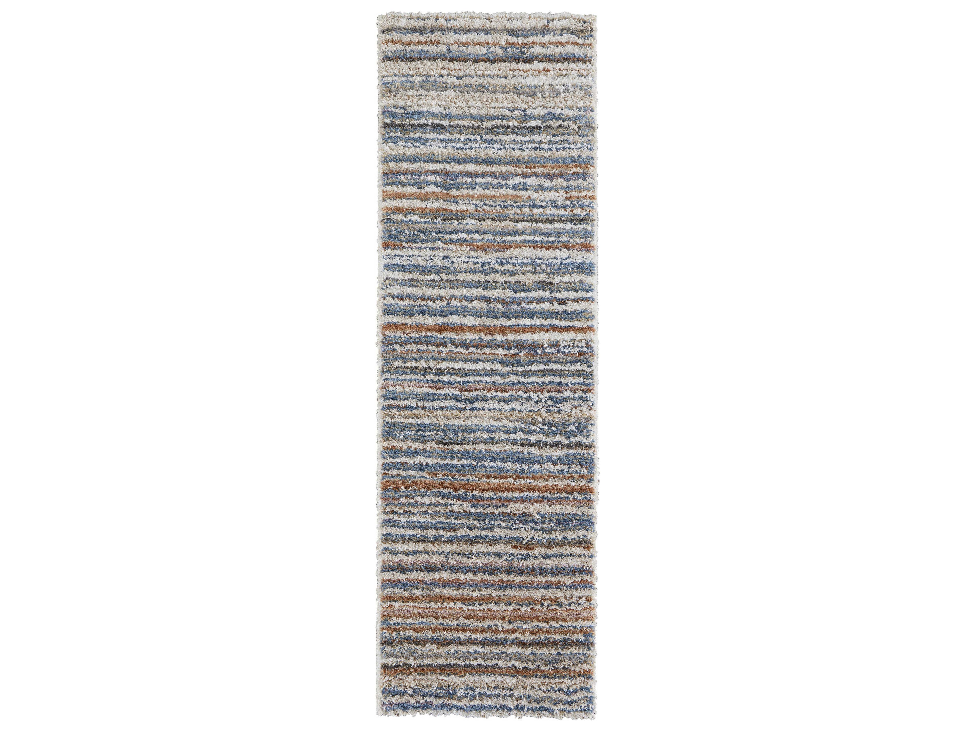 Feizy Rugs Mynka Shag Striped Runner Area Rug