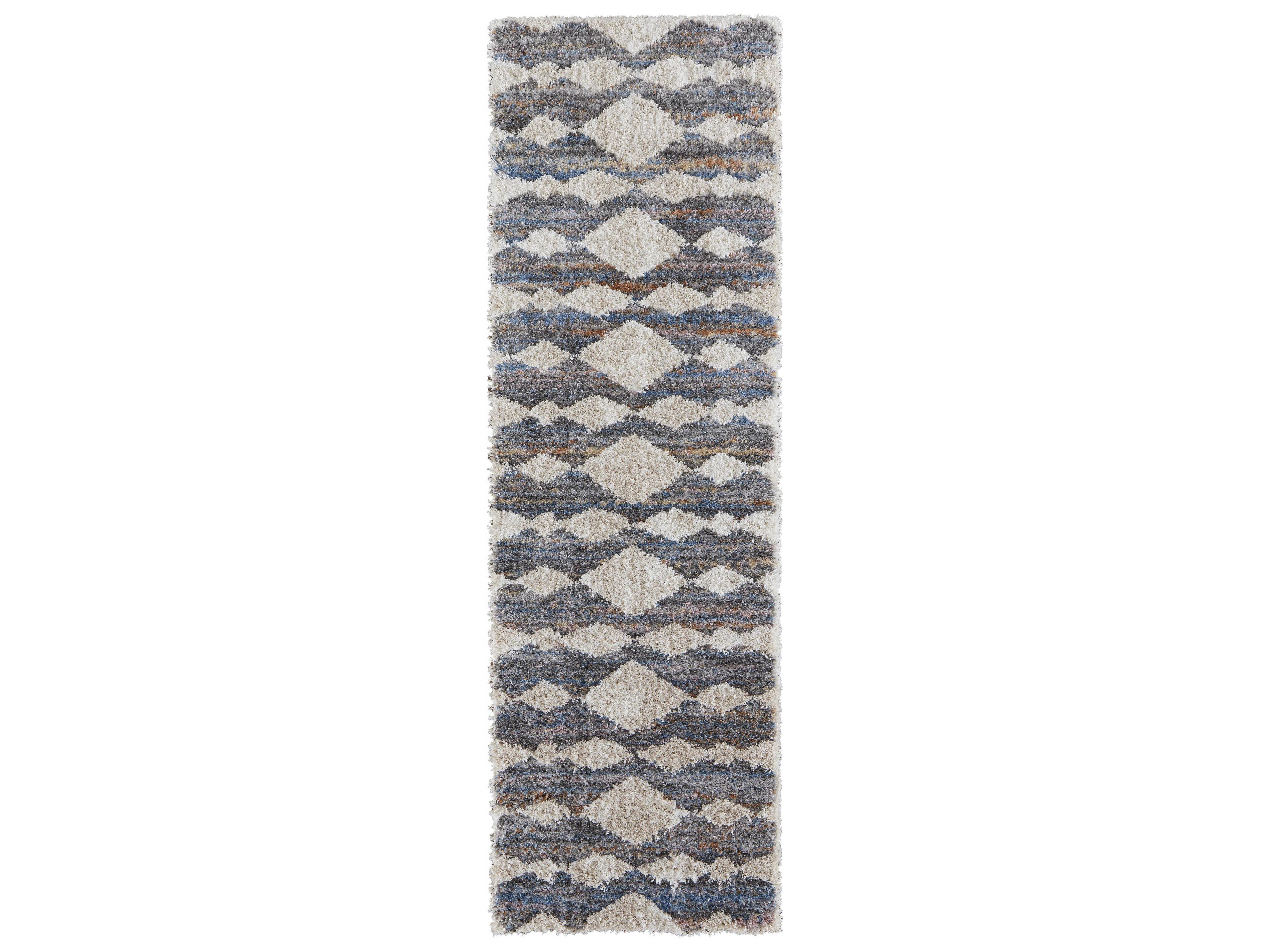 Feizy Rugs Mynka Shag Geometric Runner Area Rug