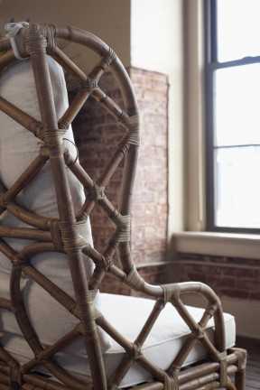 Gabby Watson Rattan Beige Upholstered Side Dining Chair