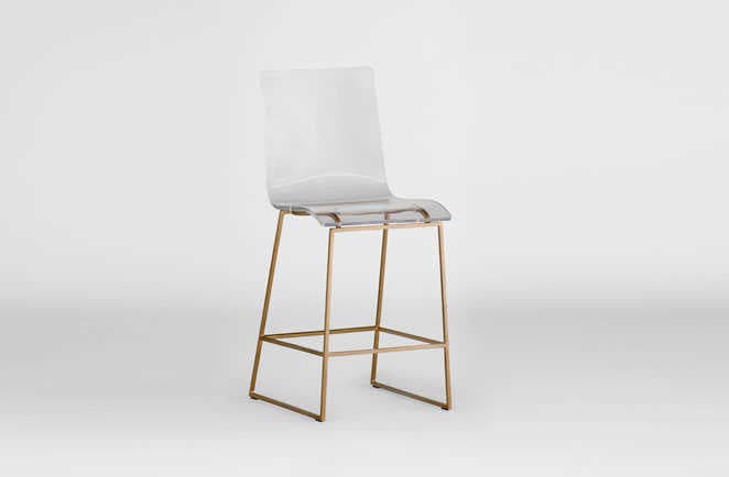 Gabby King Antique Gold & Clear Acrylic Counter Stool